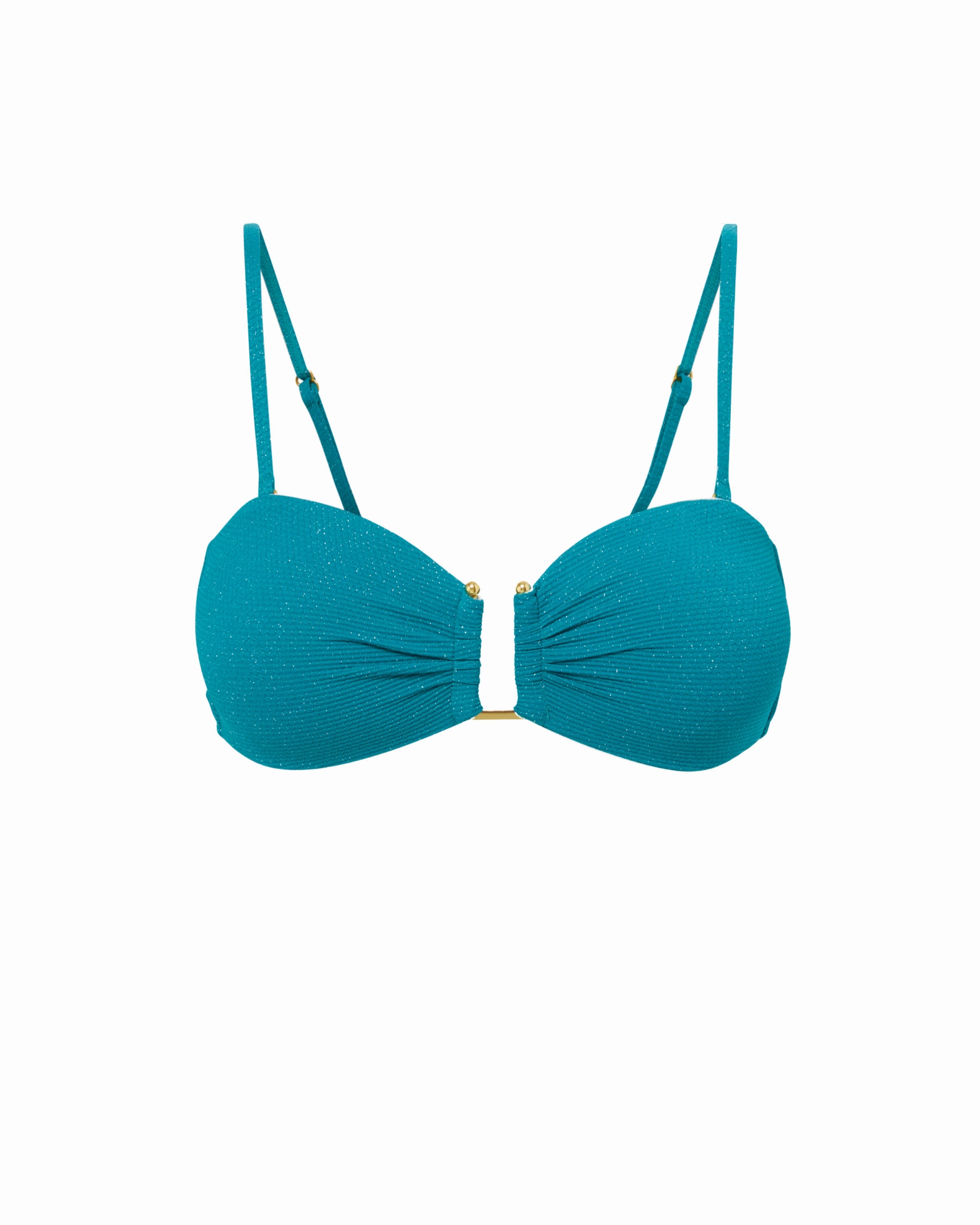 Recyclable Packaging Material Hot Weather Gina Top In Jungle Green Metallic Pique