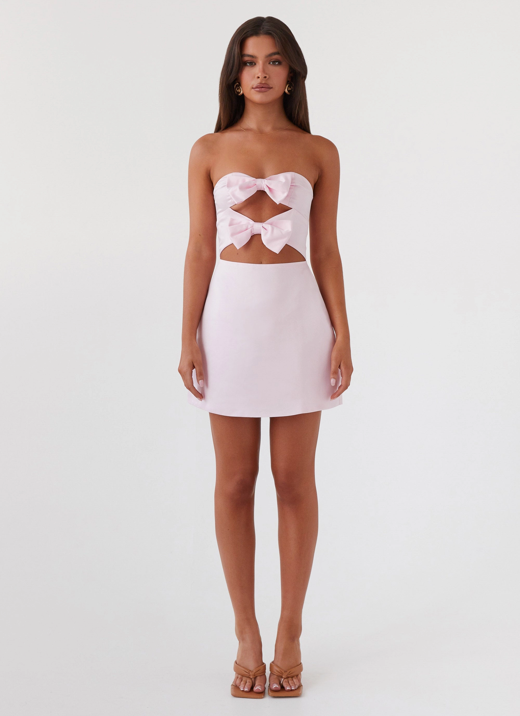 Girl Crush Bow Mini Dress - Pink Cool Season