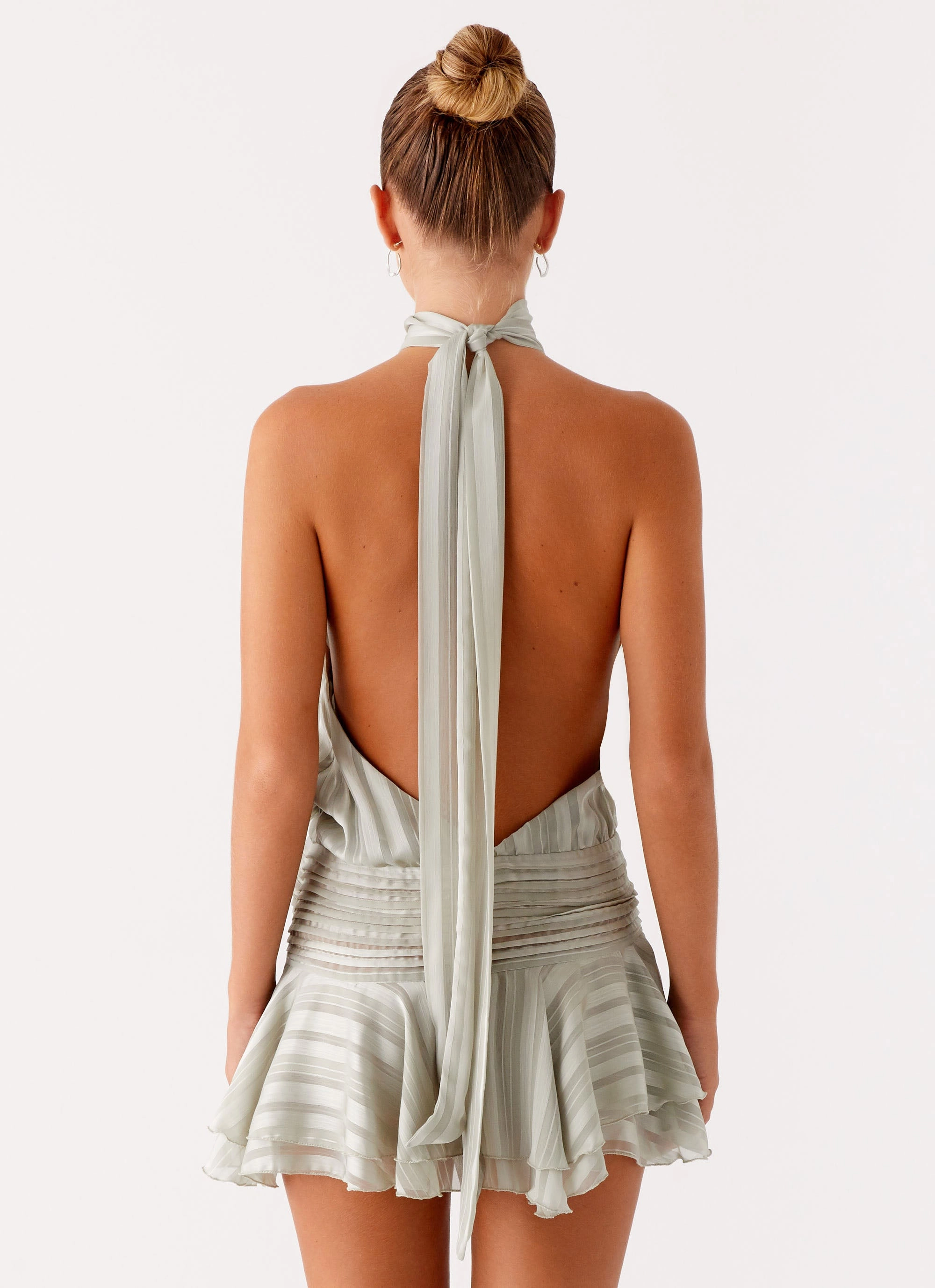 Willow Chiffon Mini Dress - Green Indoor Event