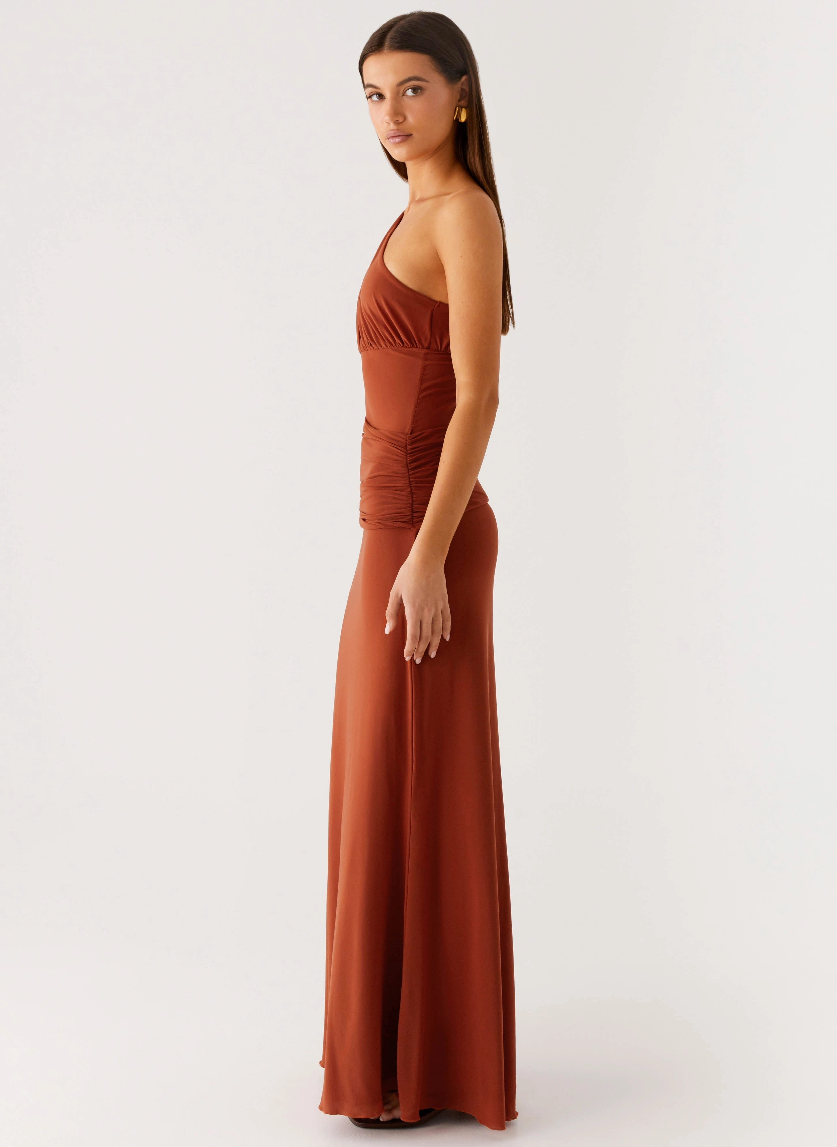 Stylish party wear Fresh Motion Glimmer Maxi Dress - Rust