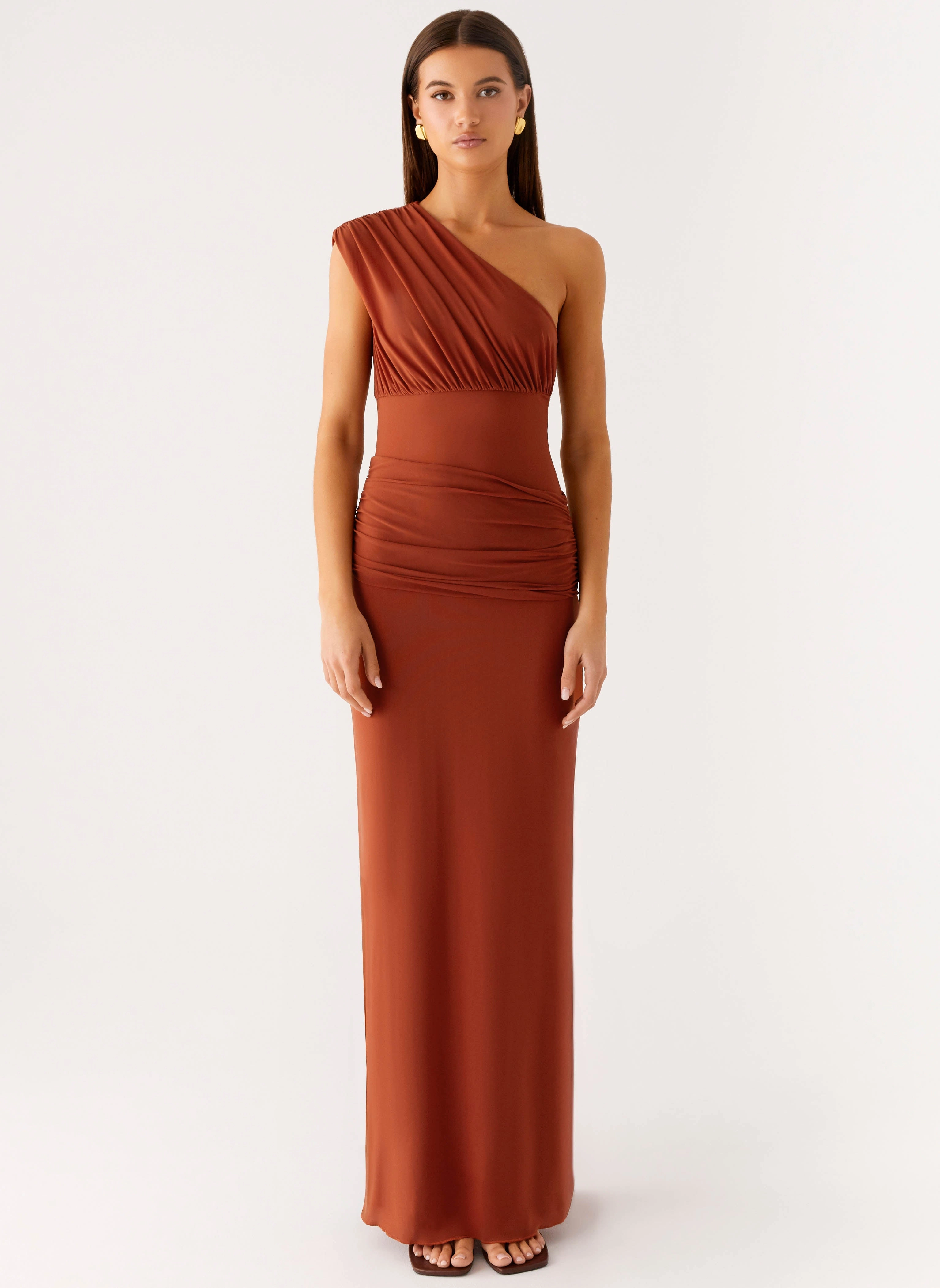 Body Harmony Glimmer Maxi Dress - Rust