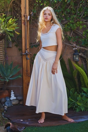 Mackenzie Crop Top   Skirt Set Form Fitting Sculpted Detail