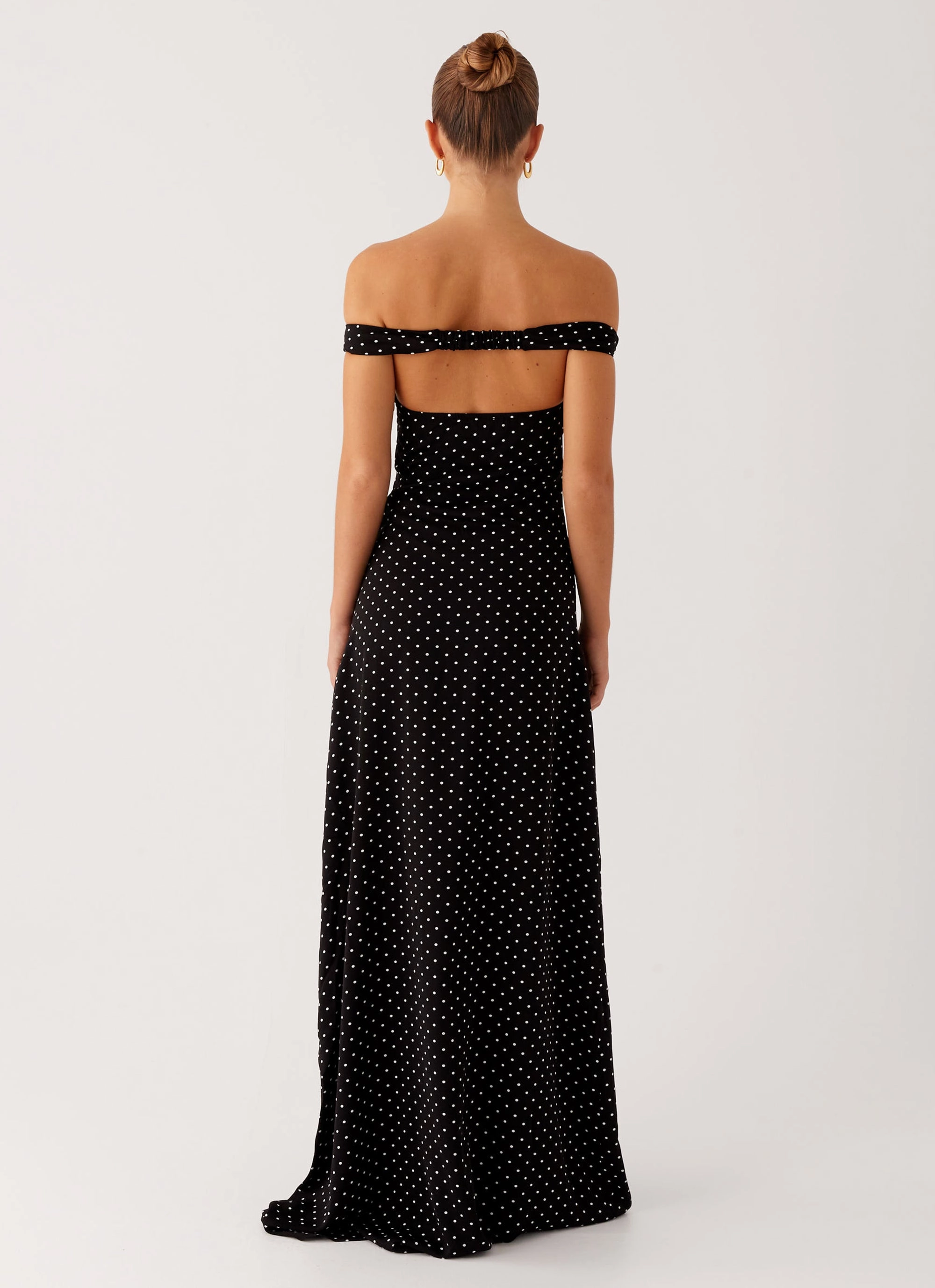 Office Mood Melany Maxi Dress - Black Polka Dot