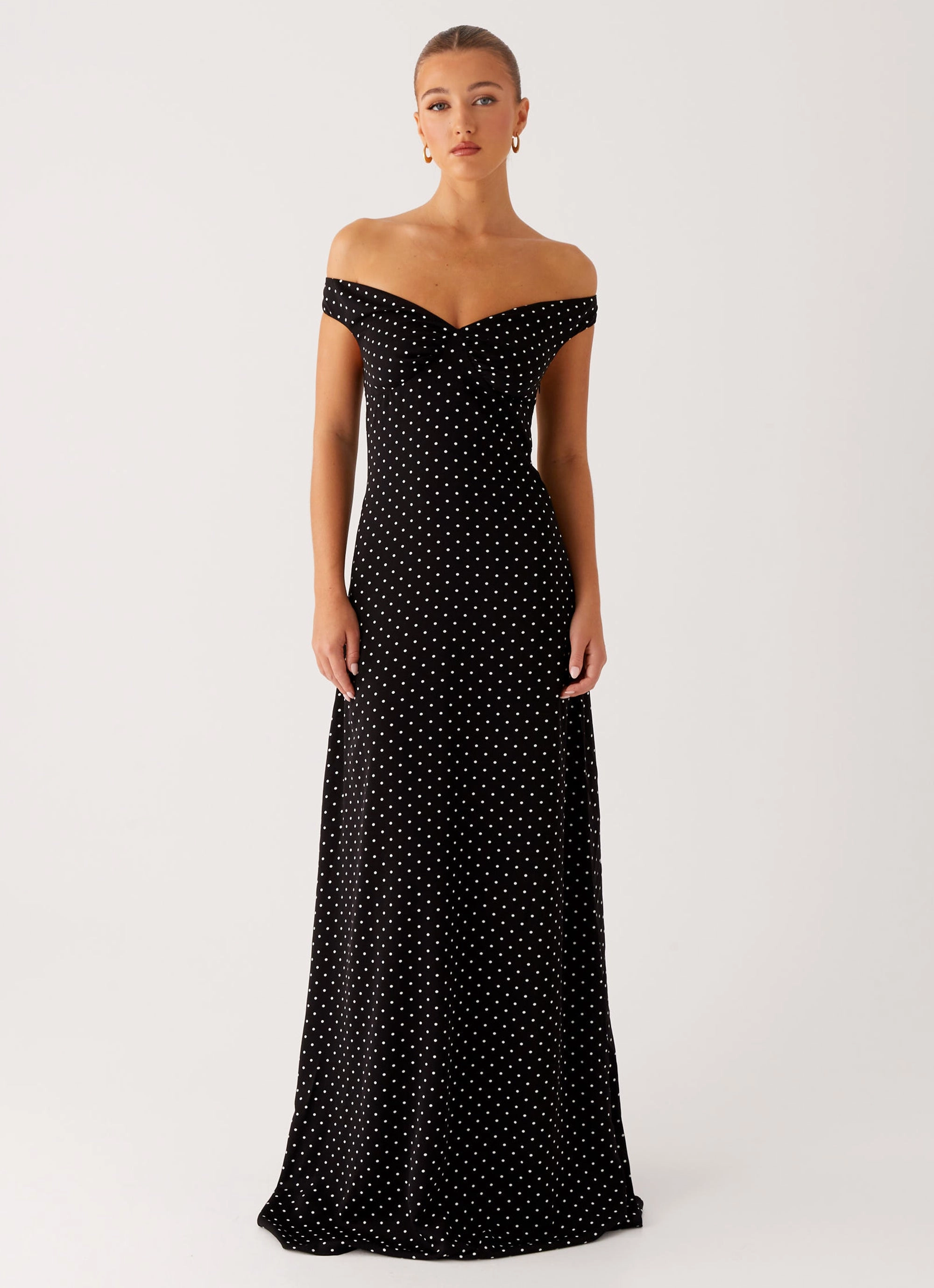 Melany Maxi Dress - Black Polka Dot Easy-to-style casual dress