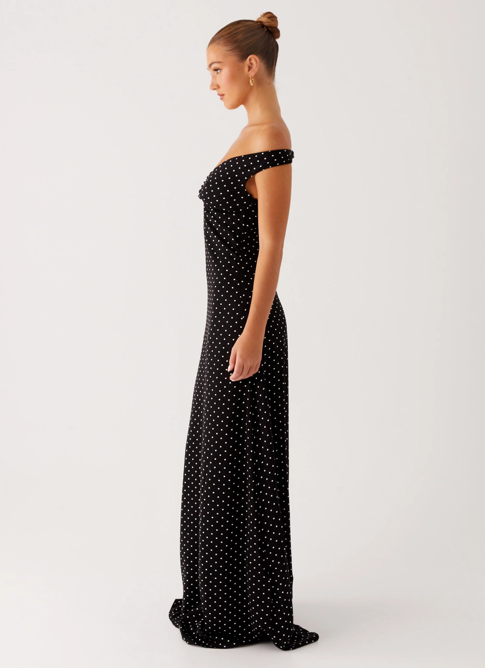 Feminine Vibe Melany Maxi Dress - Black Polka Dot