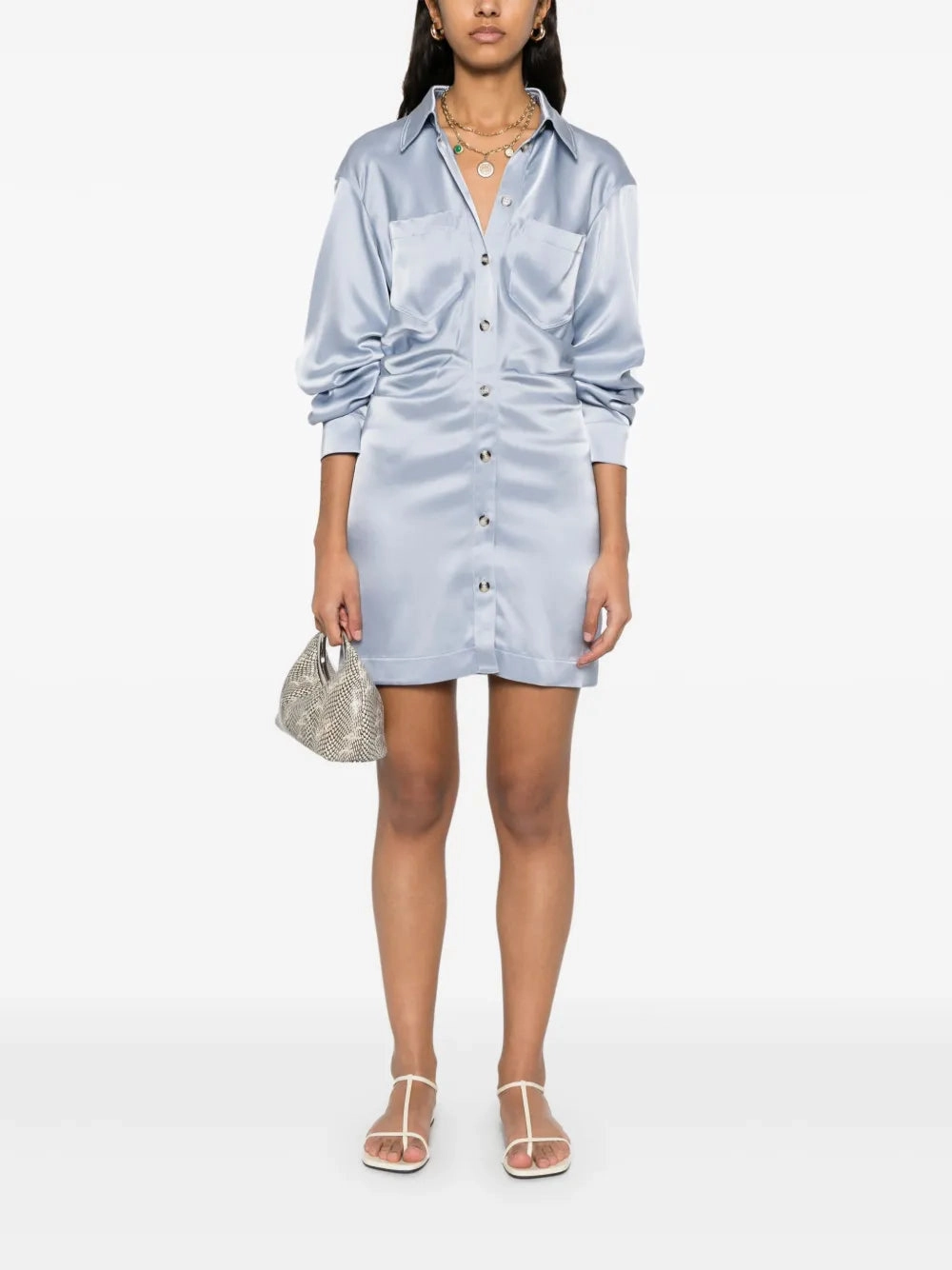 Arona Dress in Ice Blue Removable-Straps Casual and Comfy