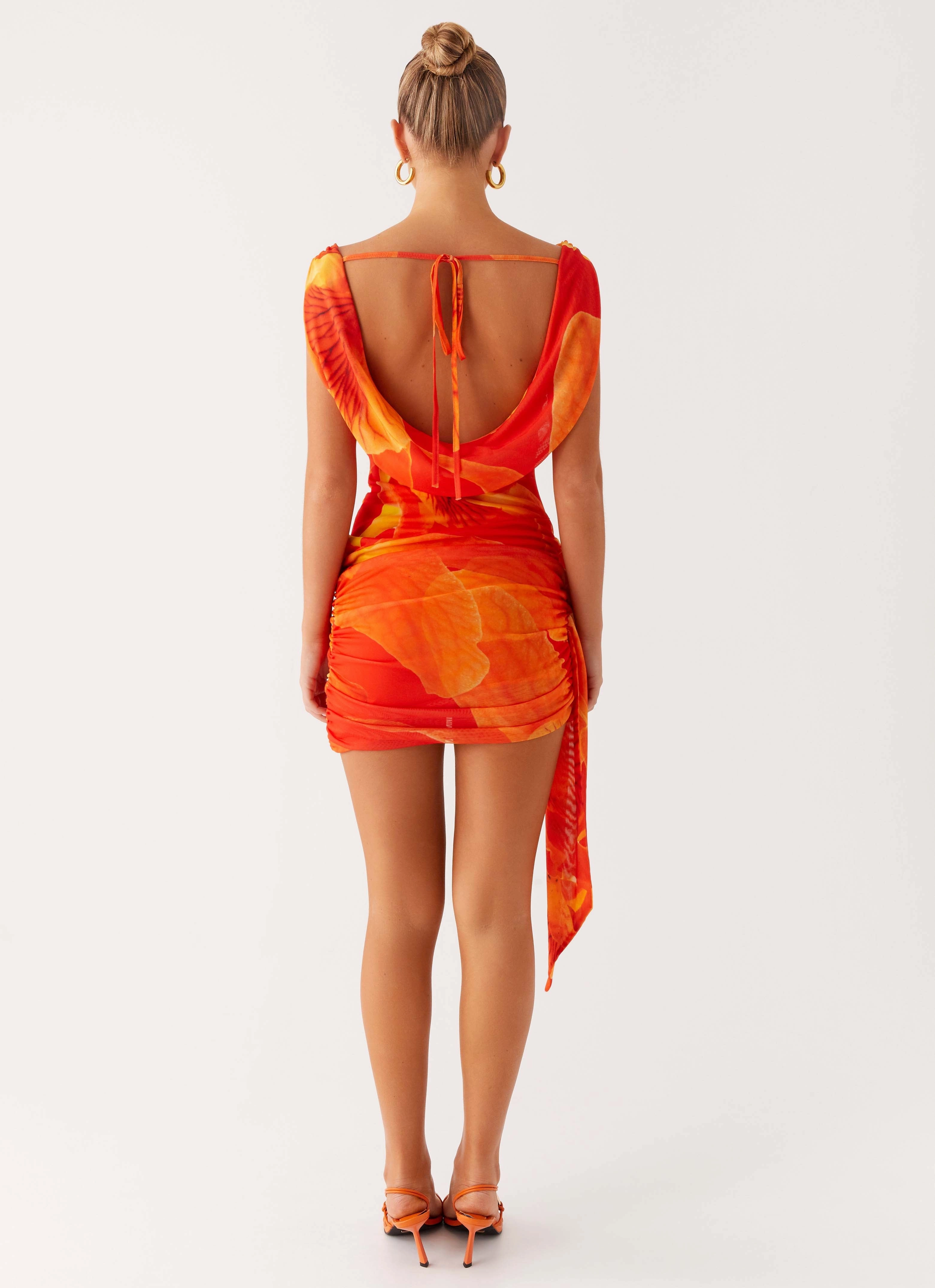 Feminine Energy Good Fortune Mini Dress - Serene Orange