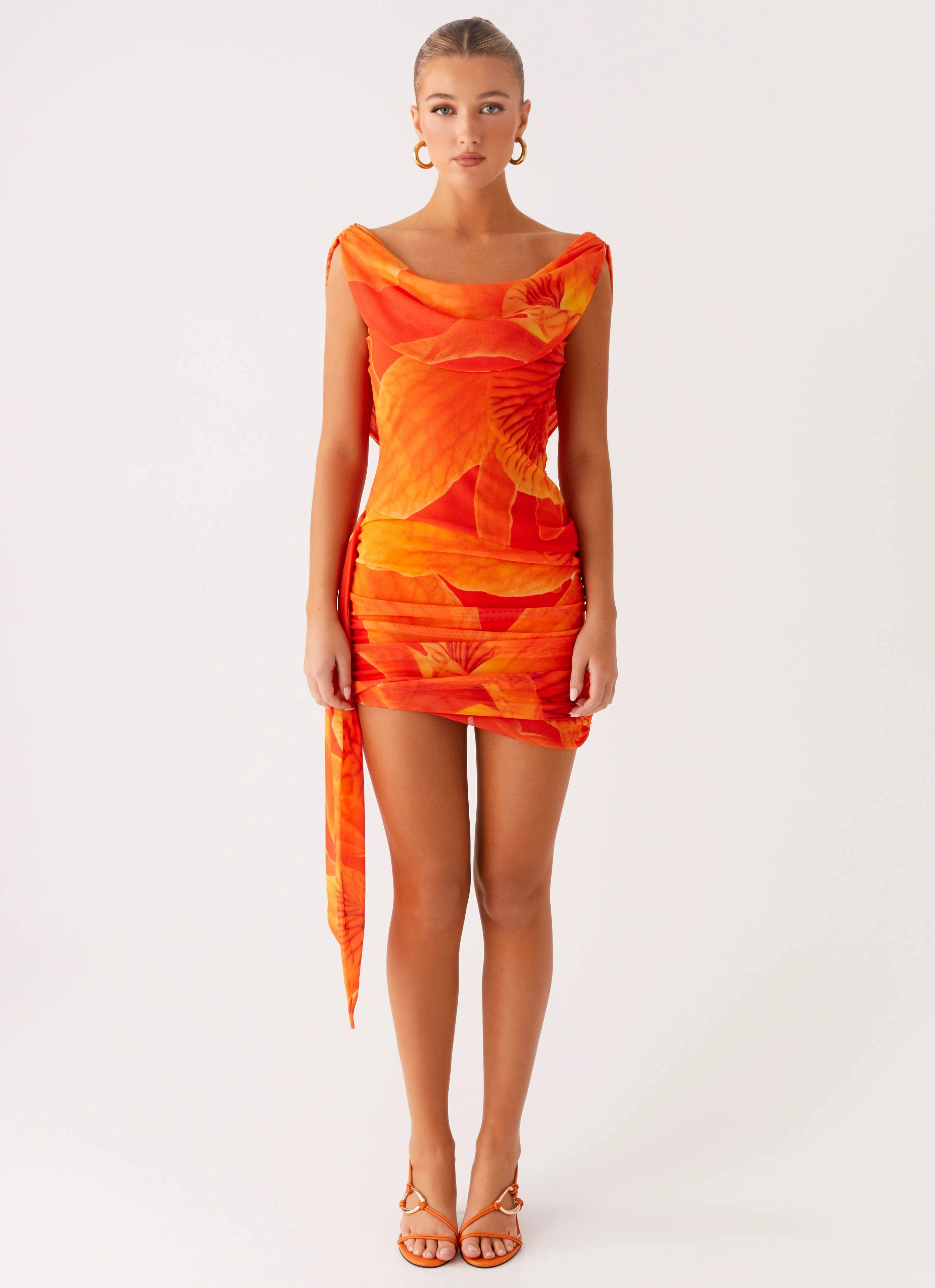 Walk Easy Good Fortune Mini Dress - Serene Orange