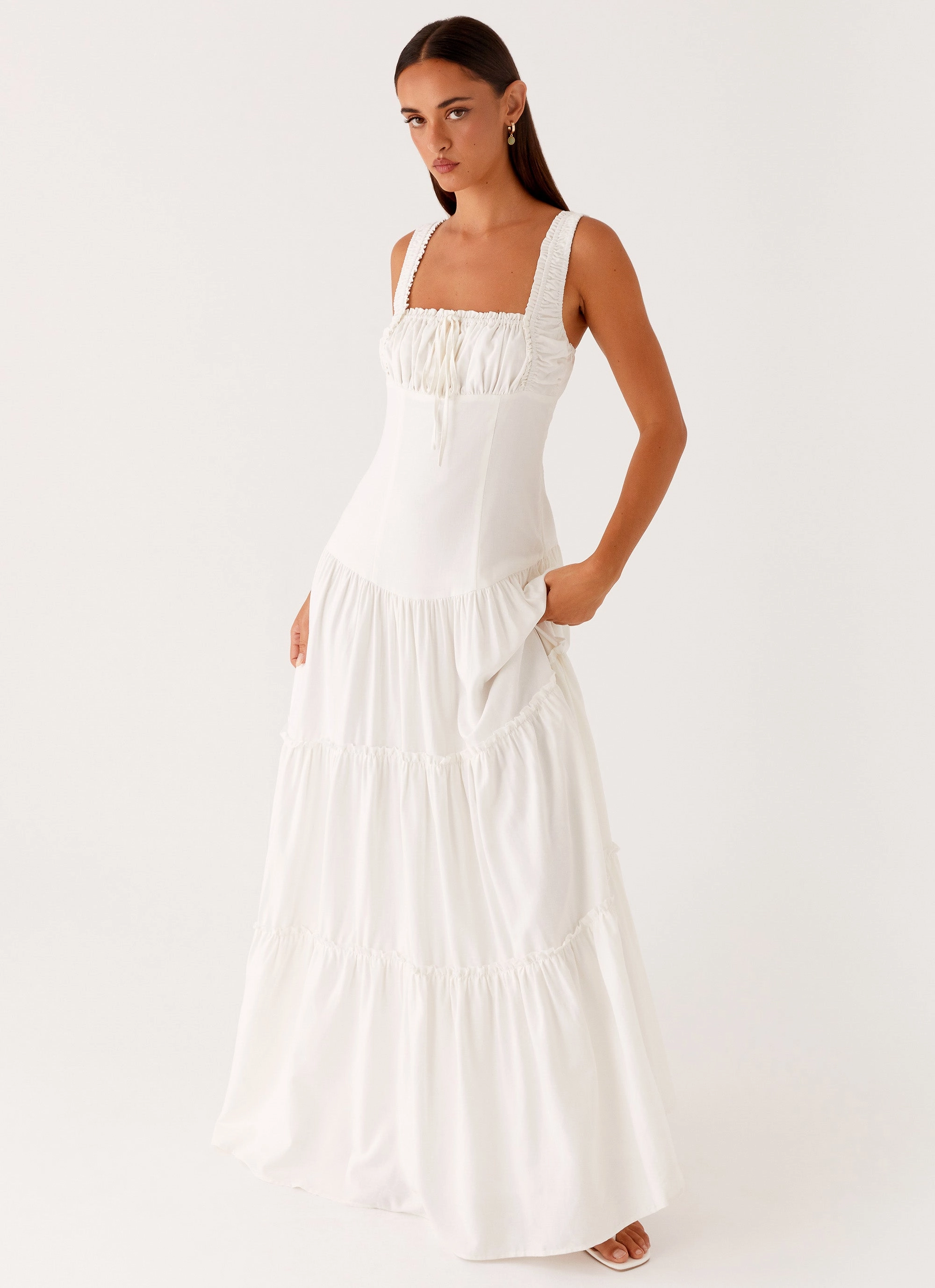 Esme Maxi Dress - White Airy Comfort