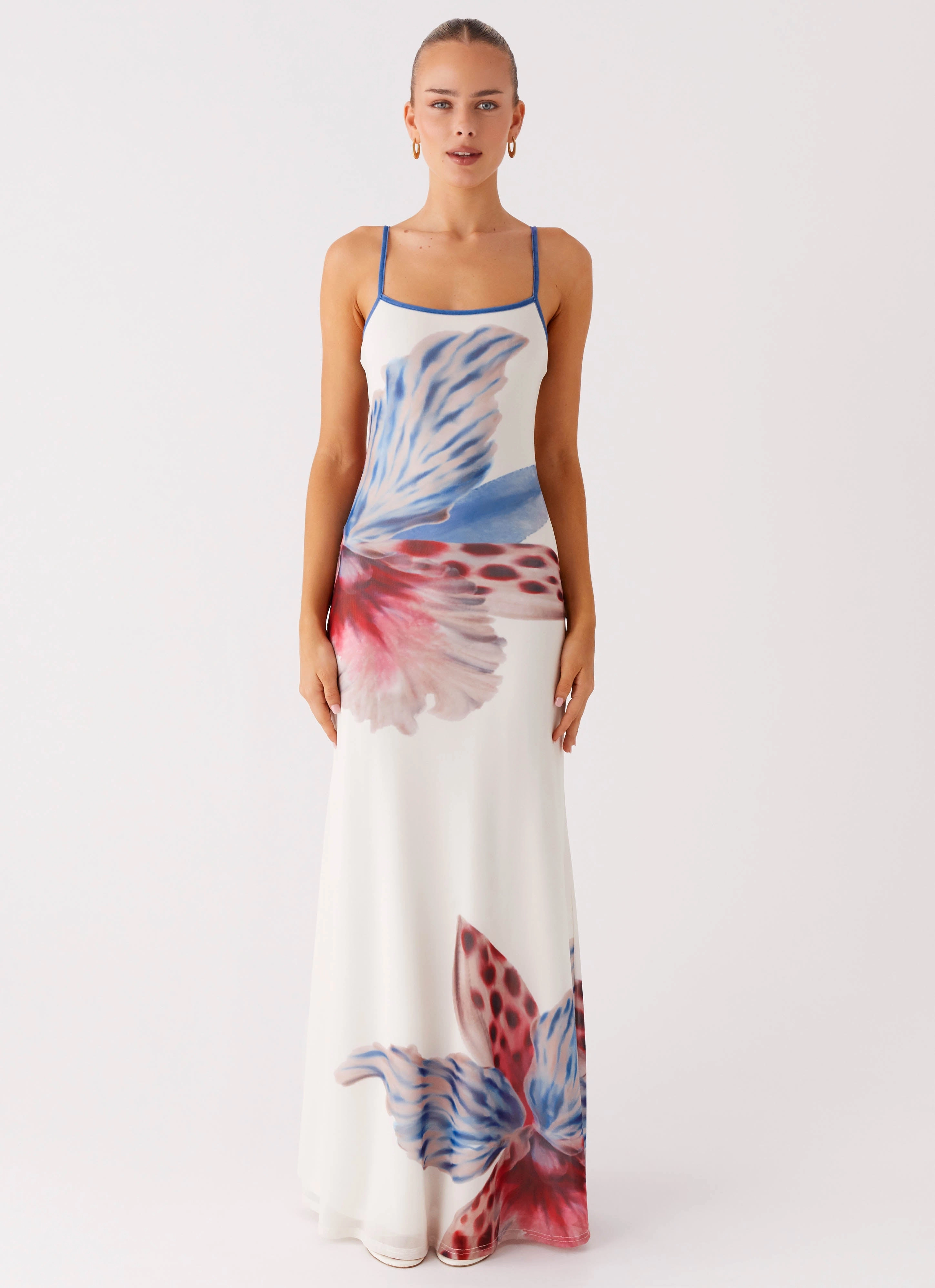 Everett Maxi Dress - White Sea Bloom Romantic-Detail