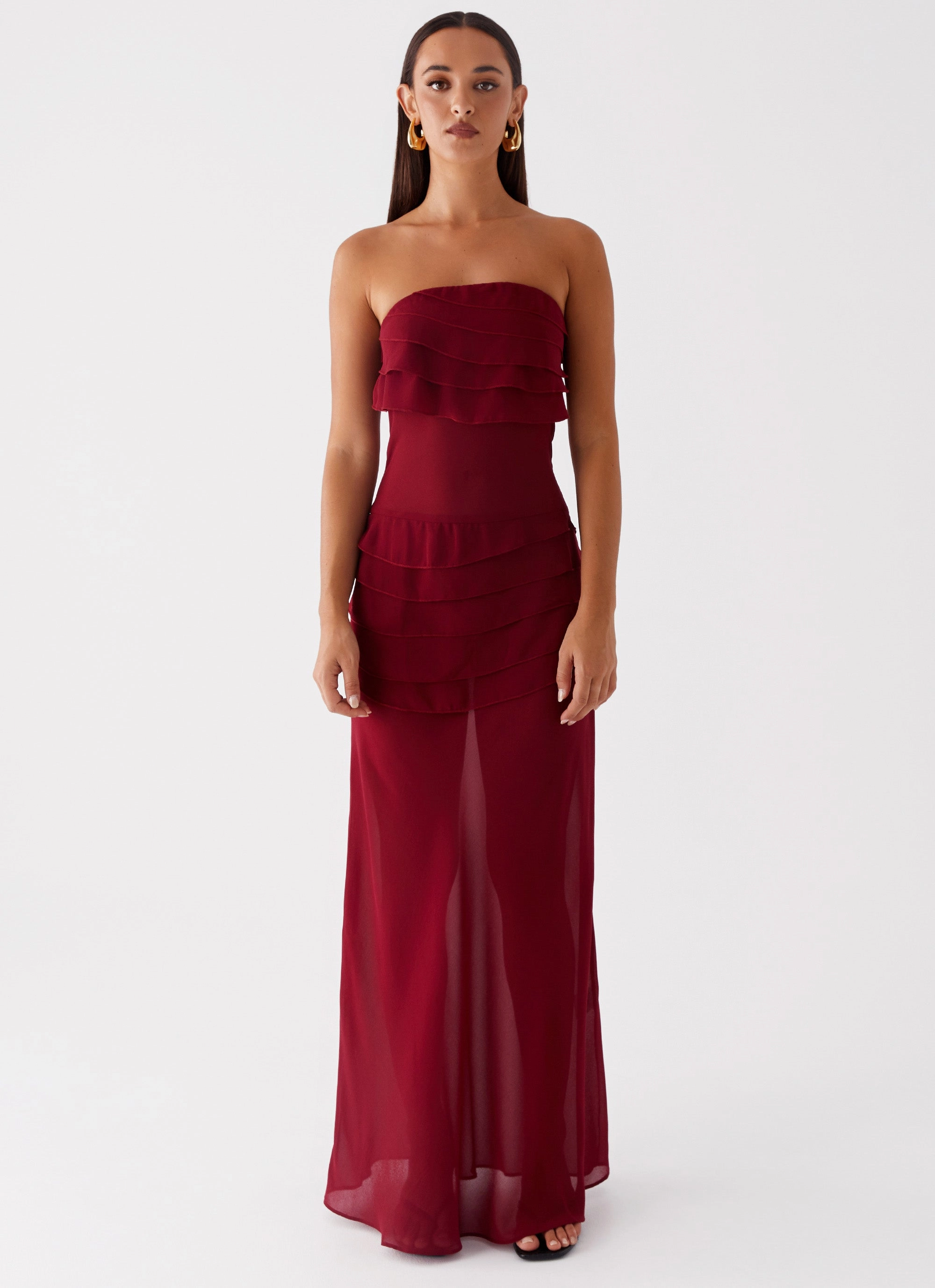 Winter Proof Into The Night Maxi Dress - Cherry Red