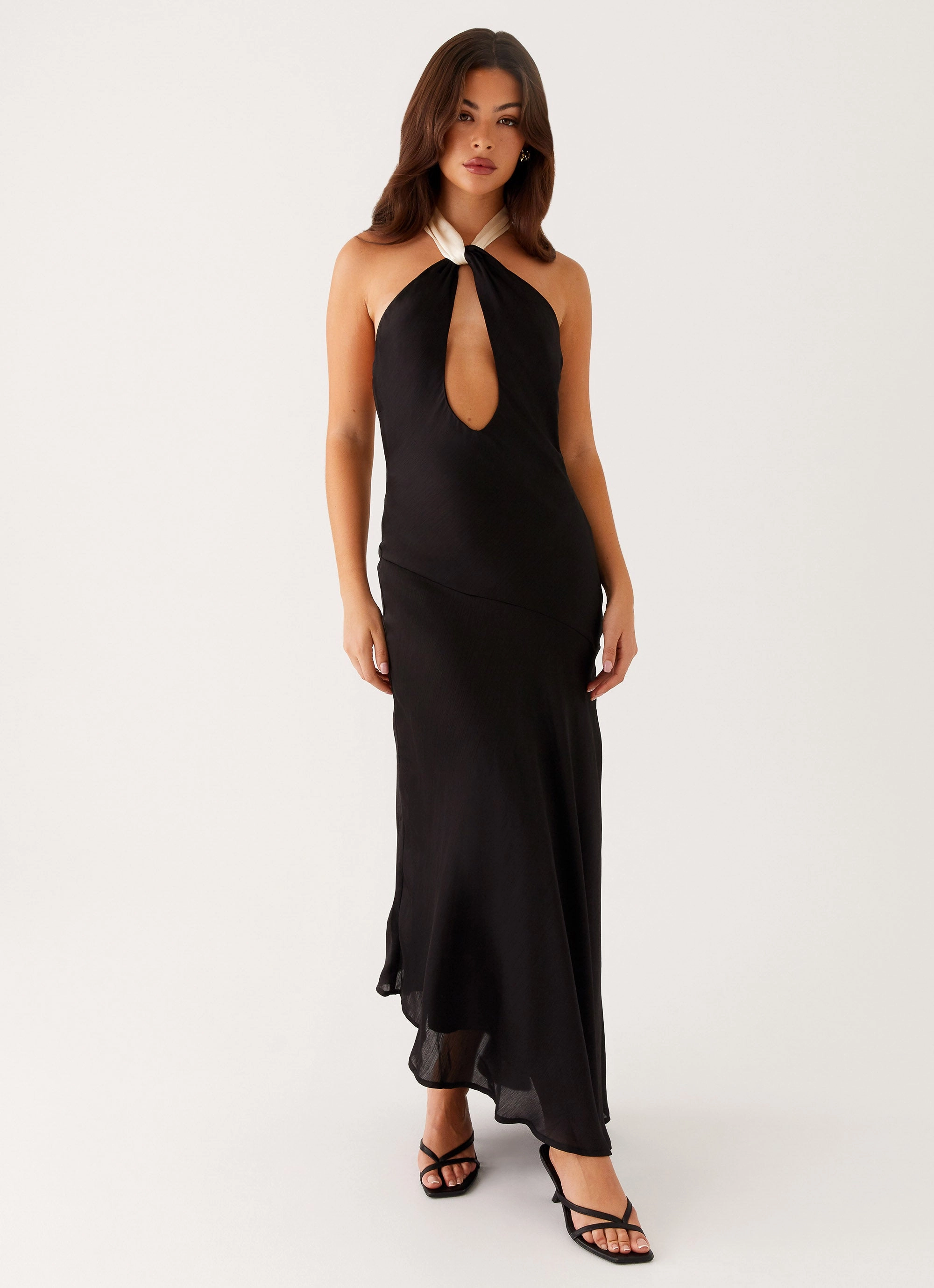 Night Owl Maxi Dress - Black Gentle Texture