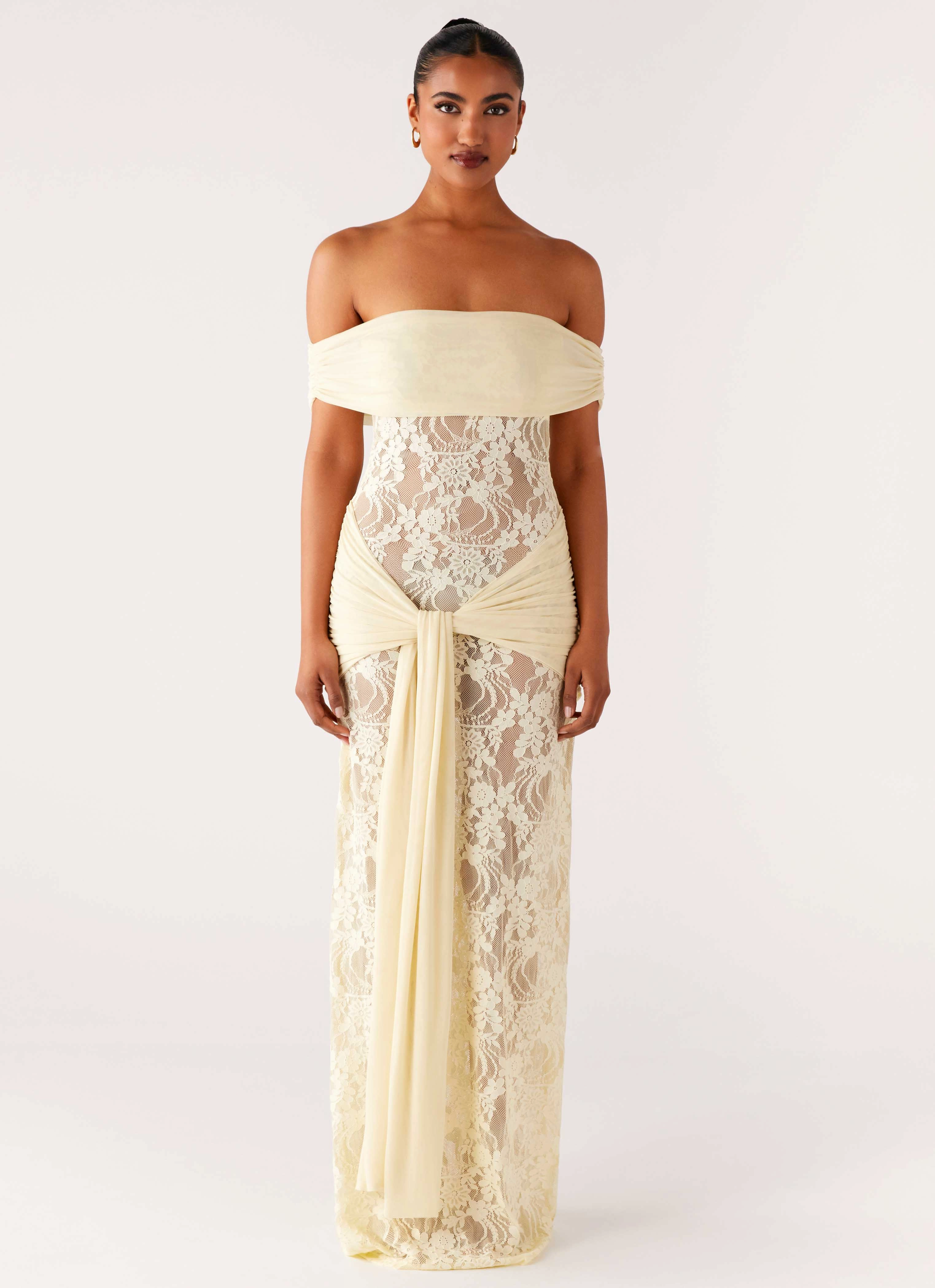 Gracie Twist Maxi Dress - Yellow Sleek Design Soft Material