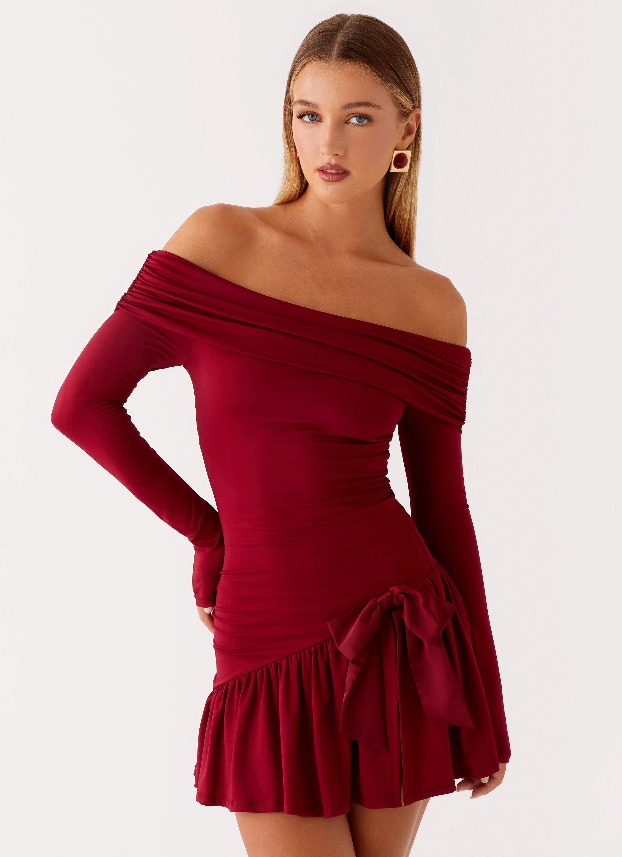 Grazia Mini Dress - Red Vintage-Inspired Tailored-fit