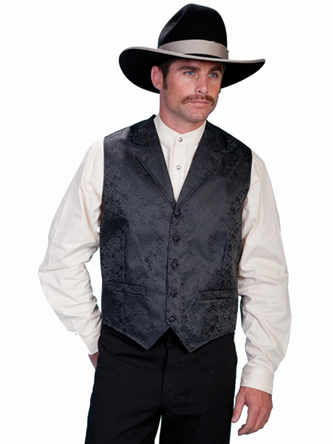 Scully Mens Black Polyester Elegant Dragon Vest Noise Free Movement Roll Up Storage Design
