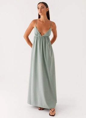 Greer Maxi Dress - Sage Effortless Piece Japan Cool