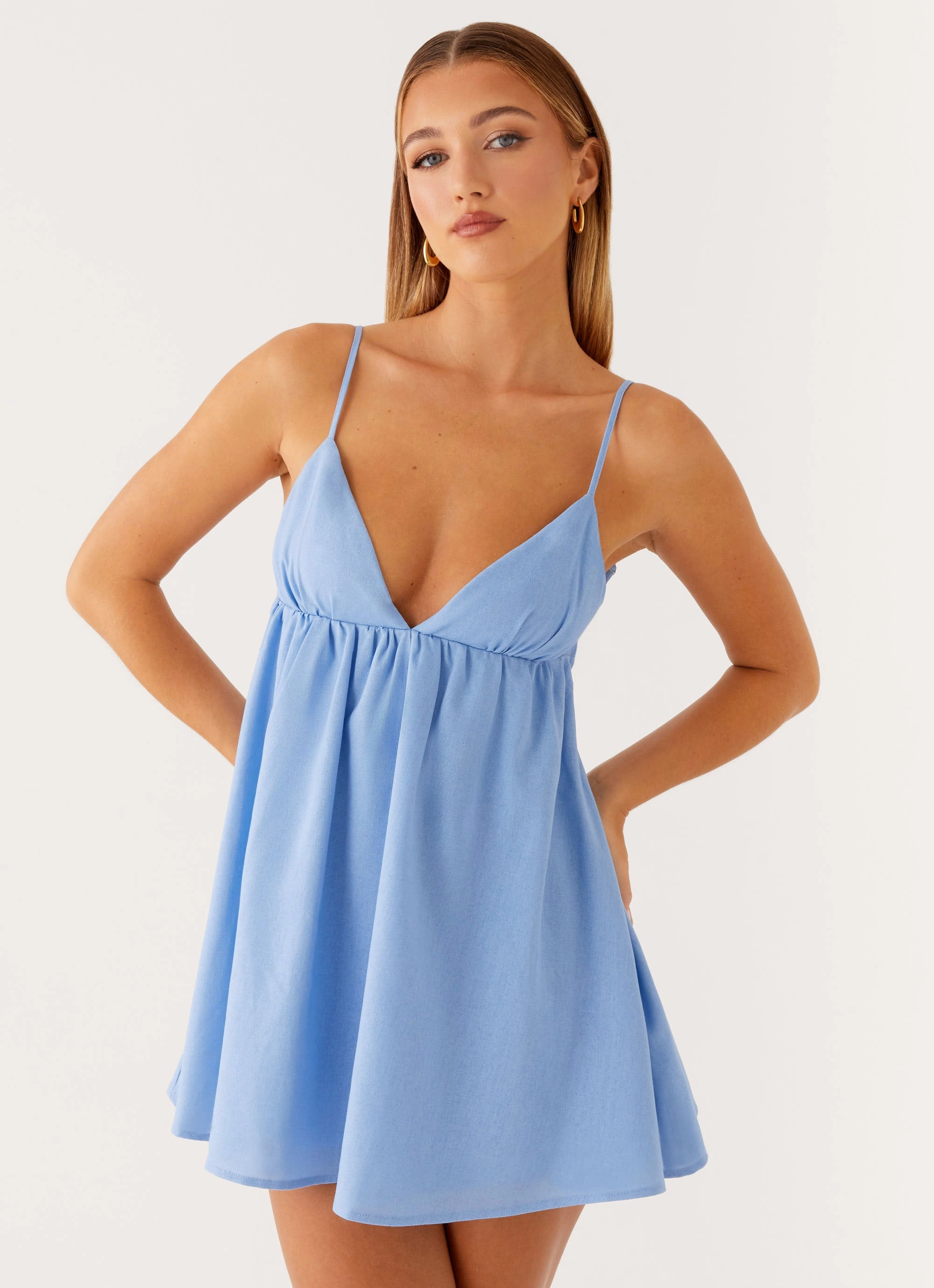 Greer Mini Dress - Blue Day Glow