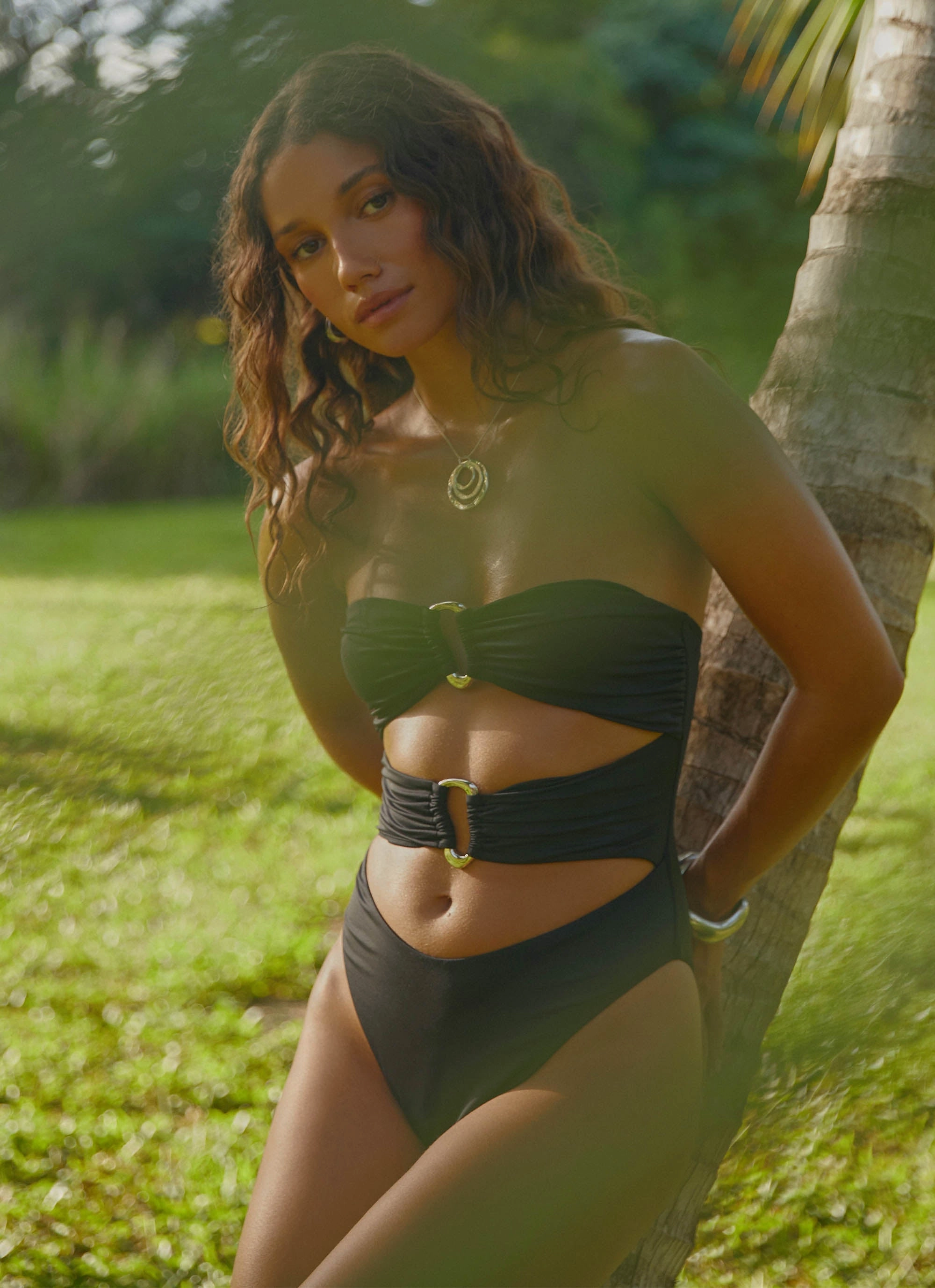 Grenada One Piece Swimsuit - Black Soft Elasticity UV Protective Material