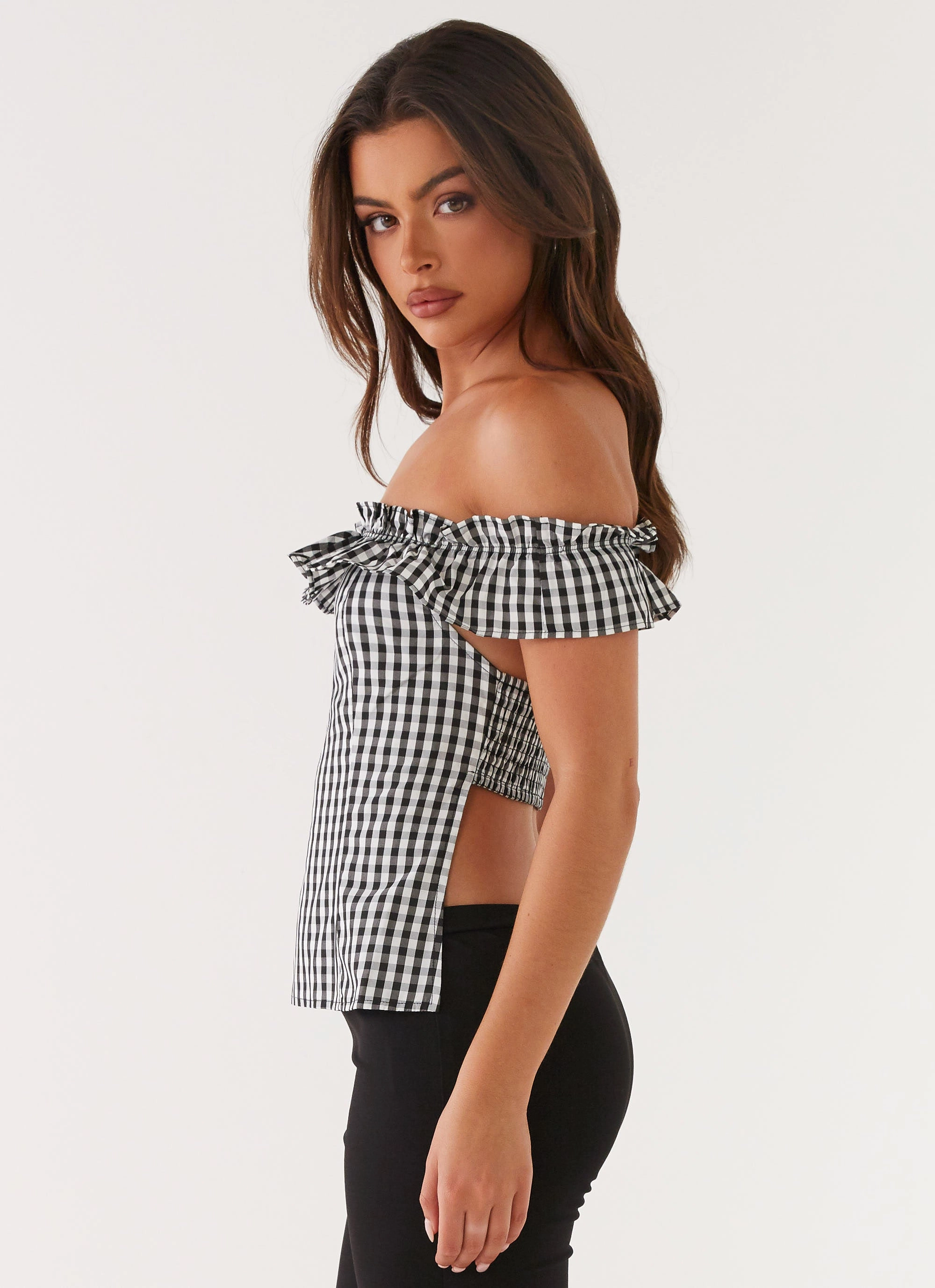 Versatile Style Gwyneth Top - Black Gingham