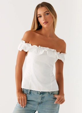 ElasticEdgeBinding Gwyneth Top - White