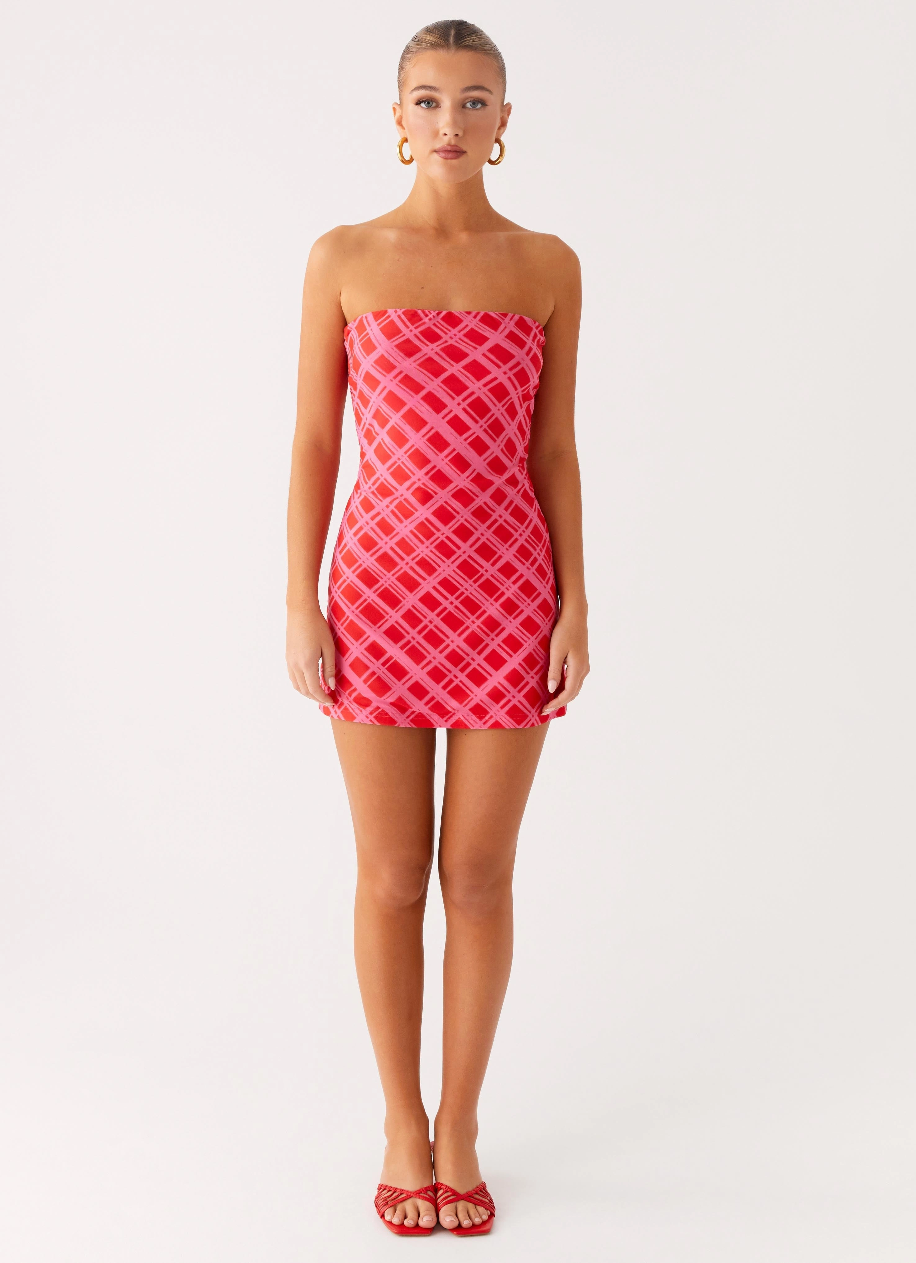 Hamilton Mini Dress - Pink Check Easy Layering Piece
