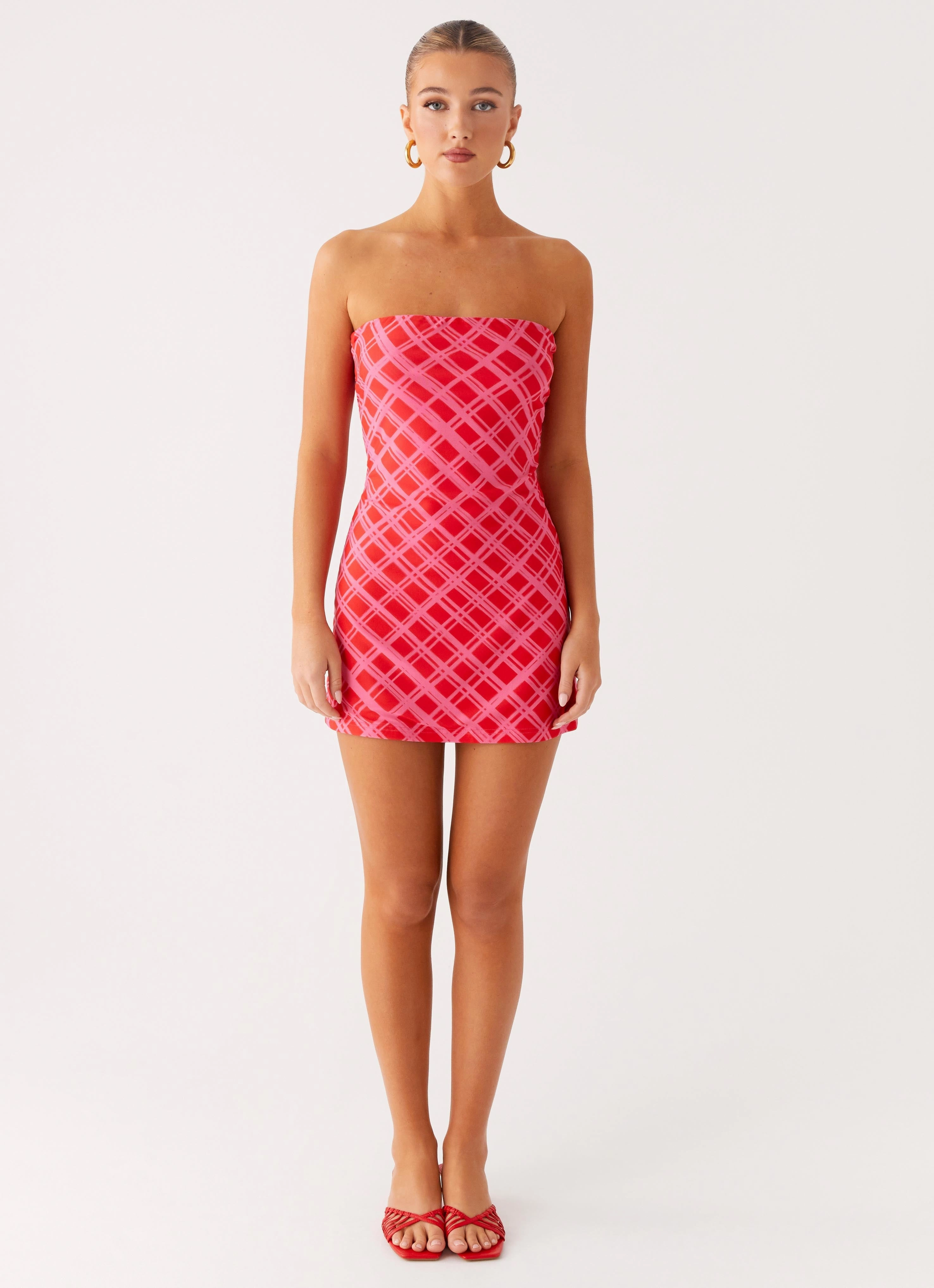 Smart Style Artistic Detail Hamilton Mini Dress - Pink Check