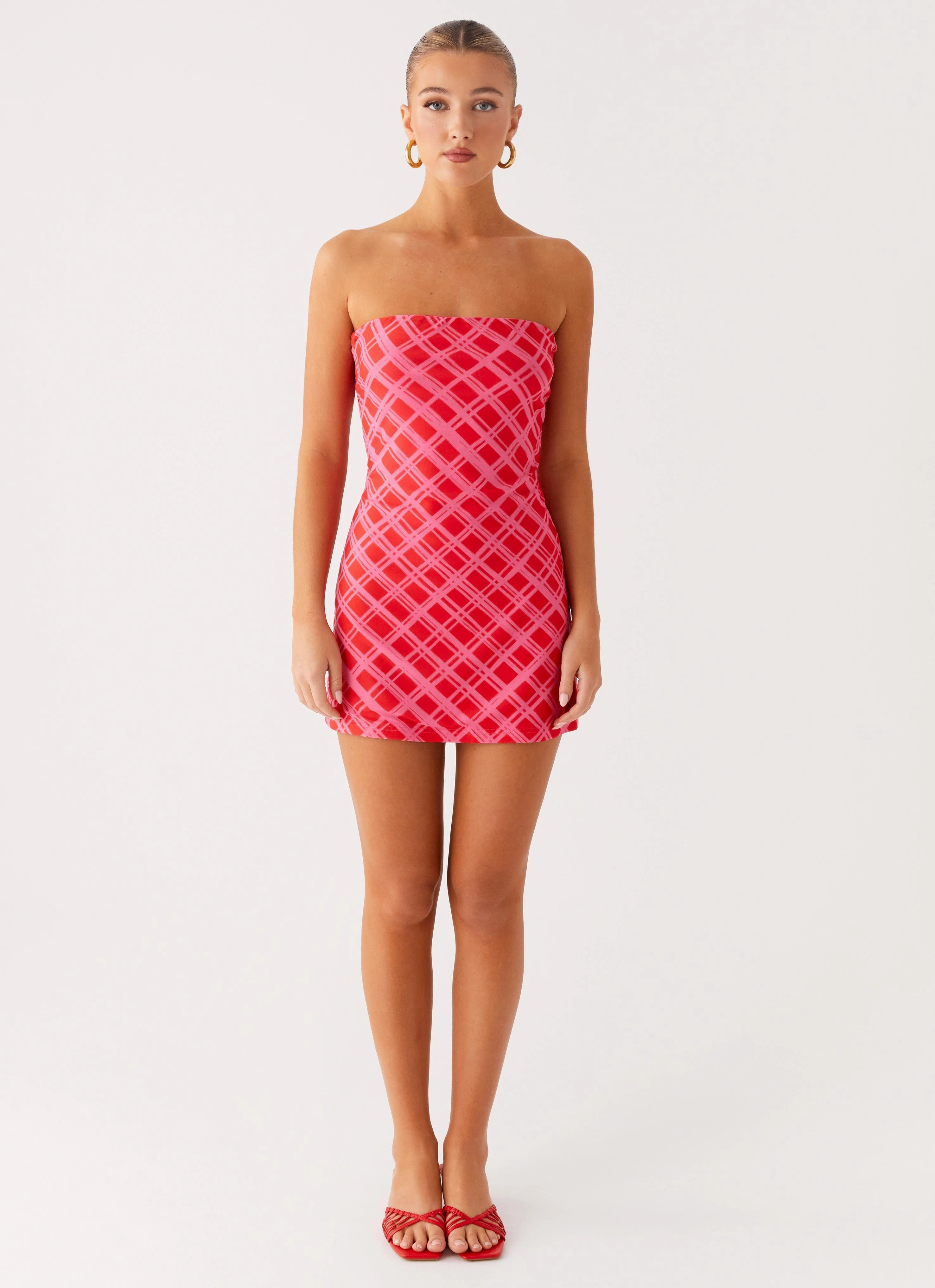 Hamilton Mini Dress - Pink Check Light Attitude