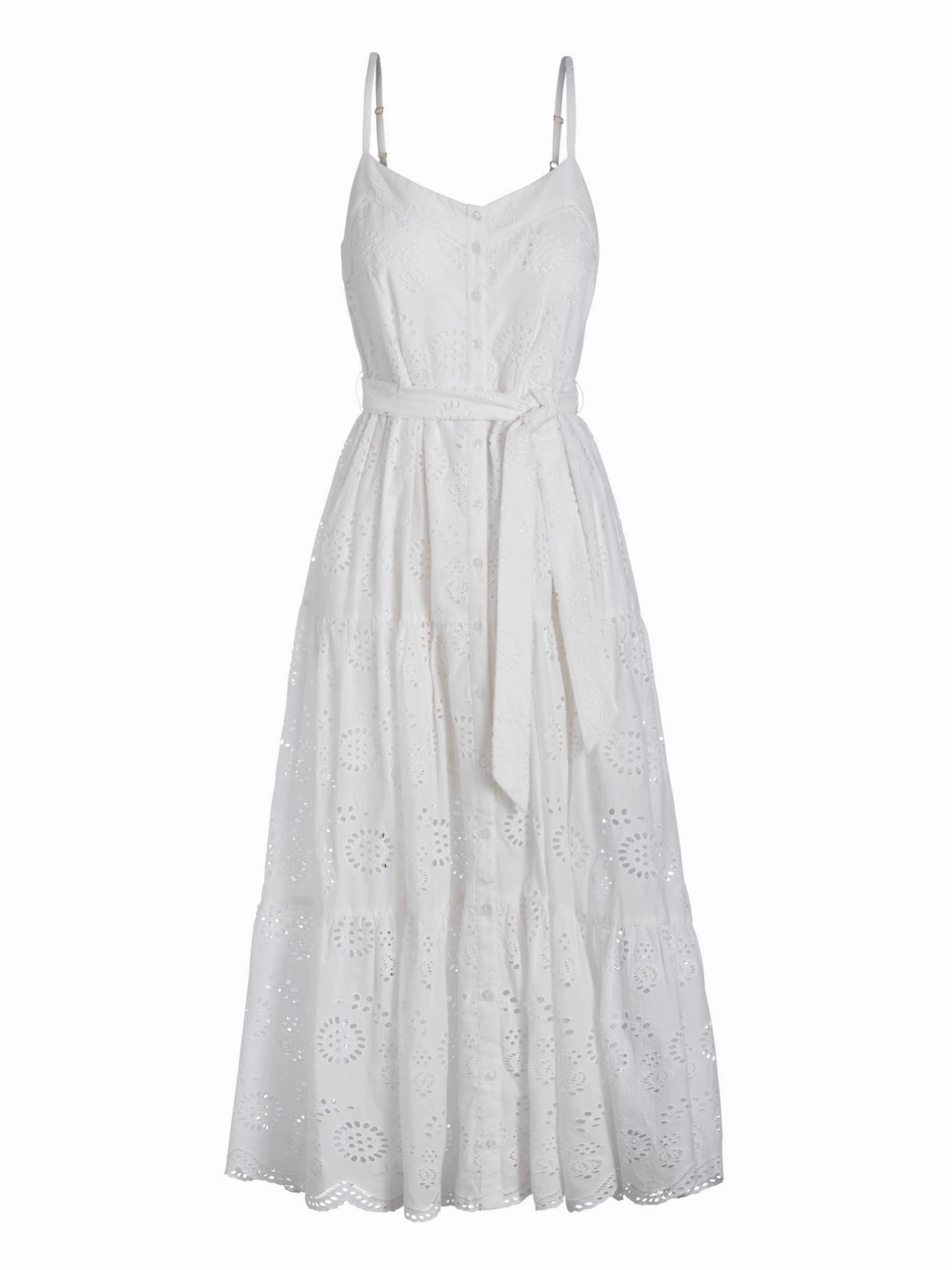 Addyson Dress In Fresh White Eyelet Breathable Style