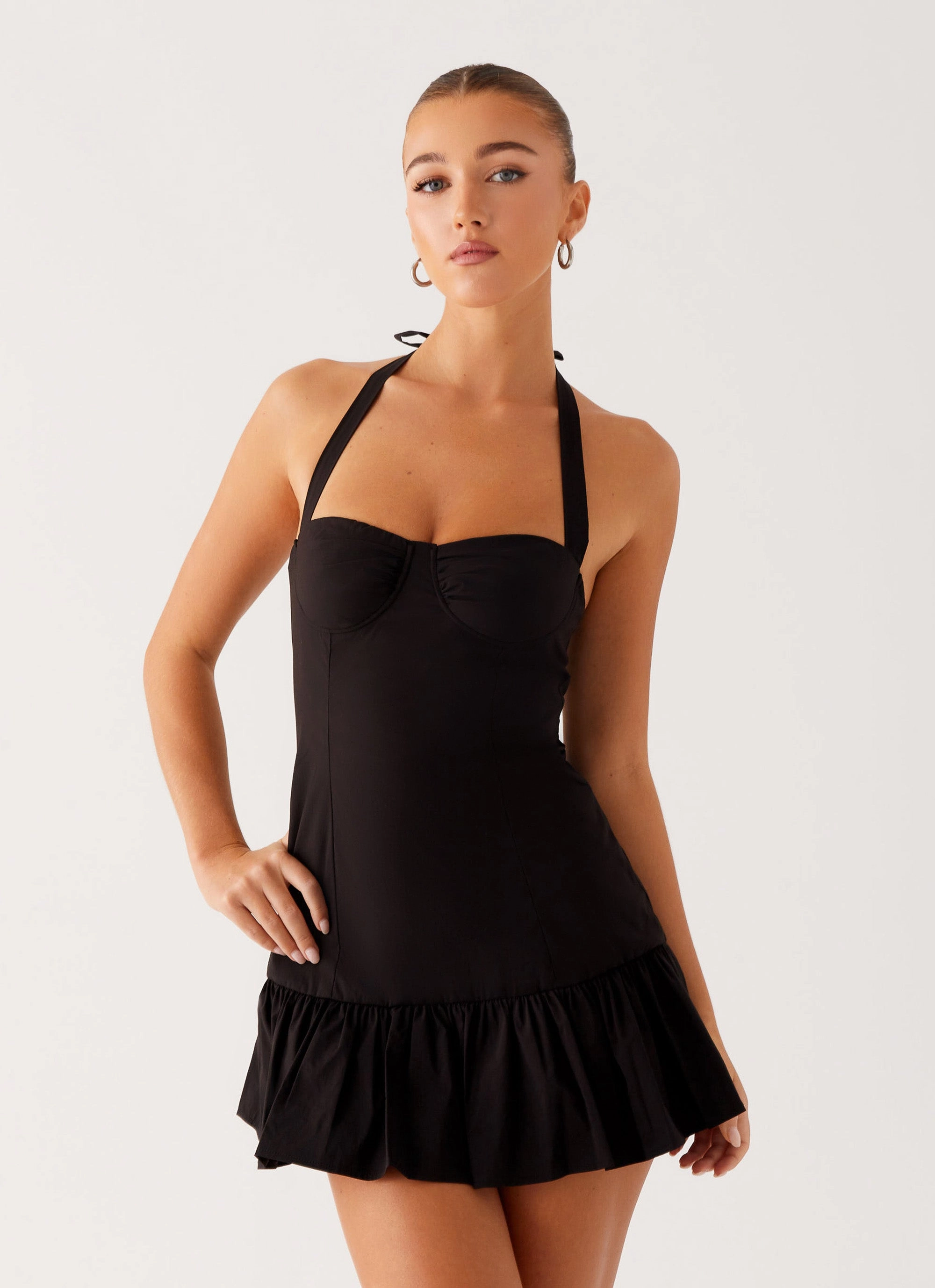 Feminine Touch Cheryl Bustier Mini Dress - Black