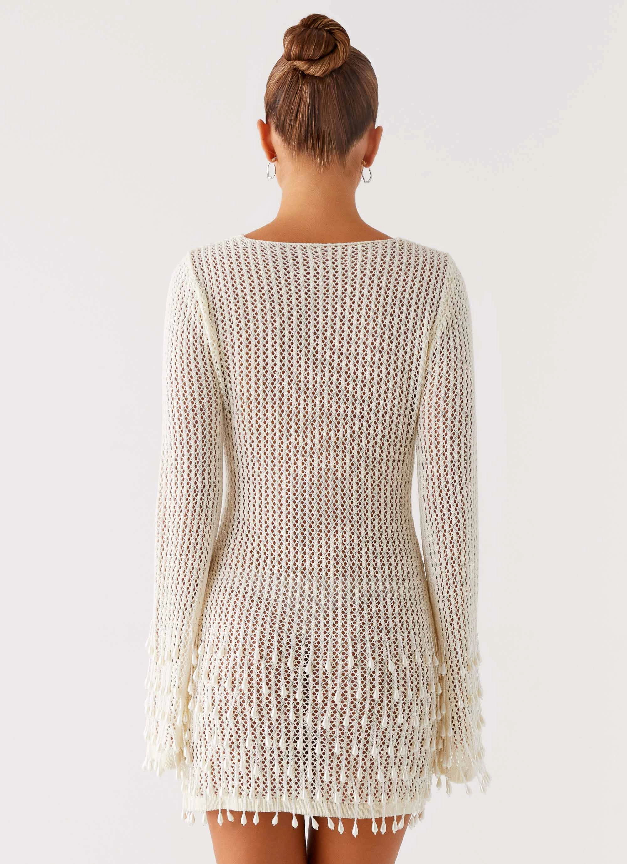 Majestic Beaded Crochet Mini Dress - Ivory Simple Form Day Ready