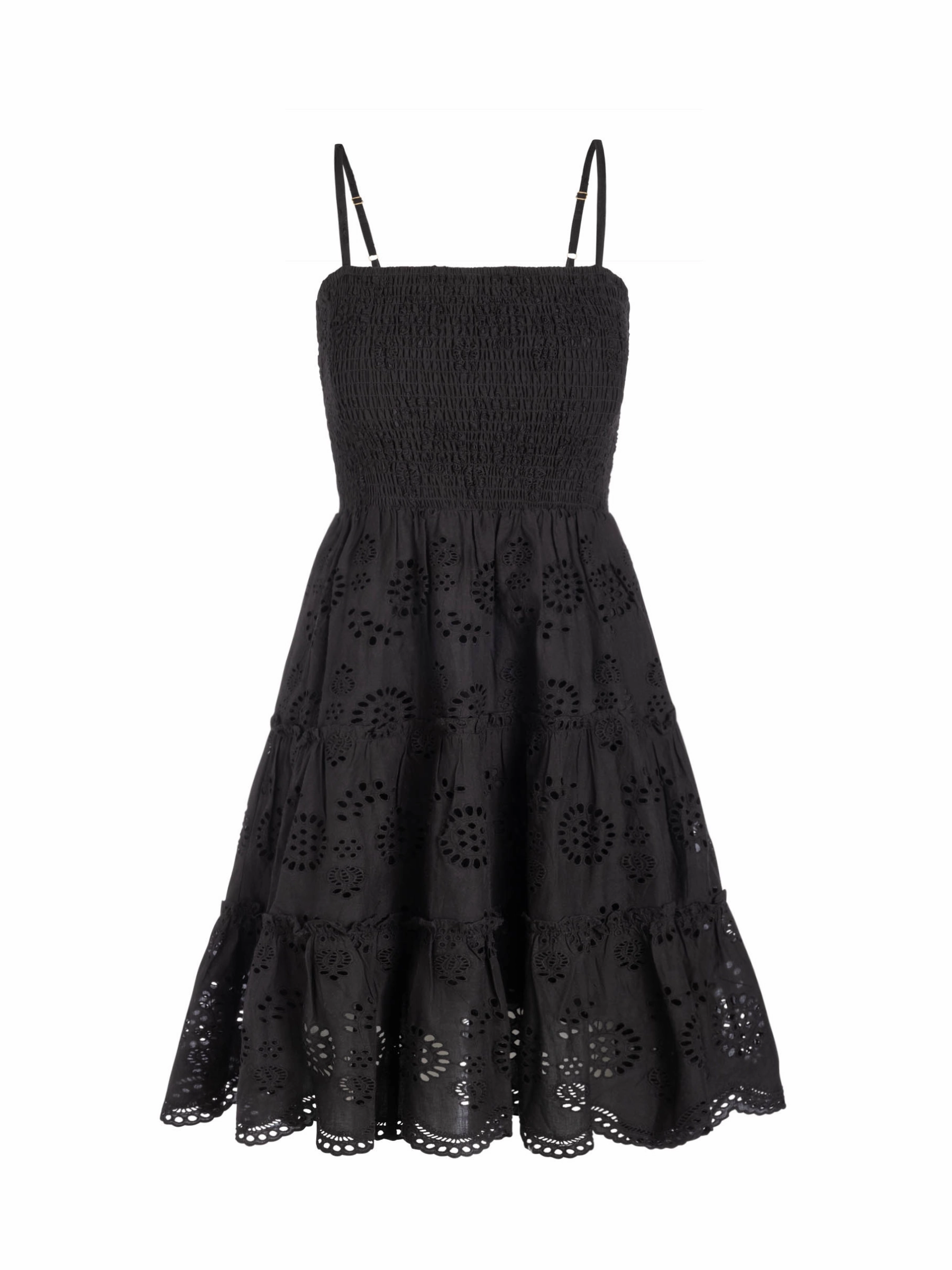 Hannah Dress In Black Eyelet Light Drape