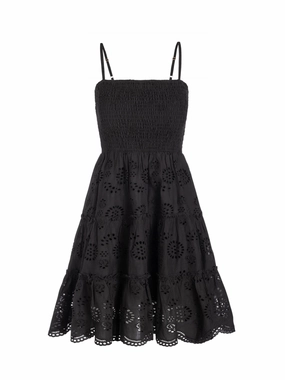 Hannah Dress In Black Eyelet Bloom Zone Layer Ready