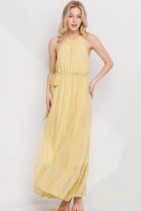 Lightweight and Breezy Smooth Line HAPPY FEELINGS FLOWER PRINT DRESS