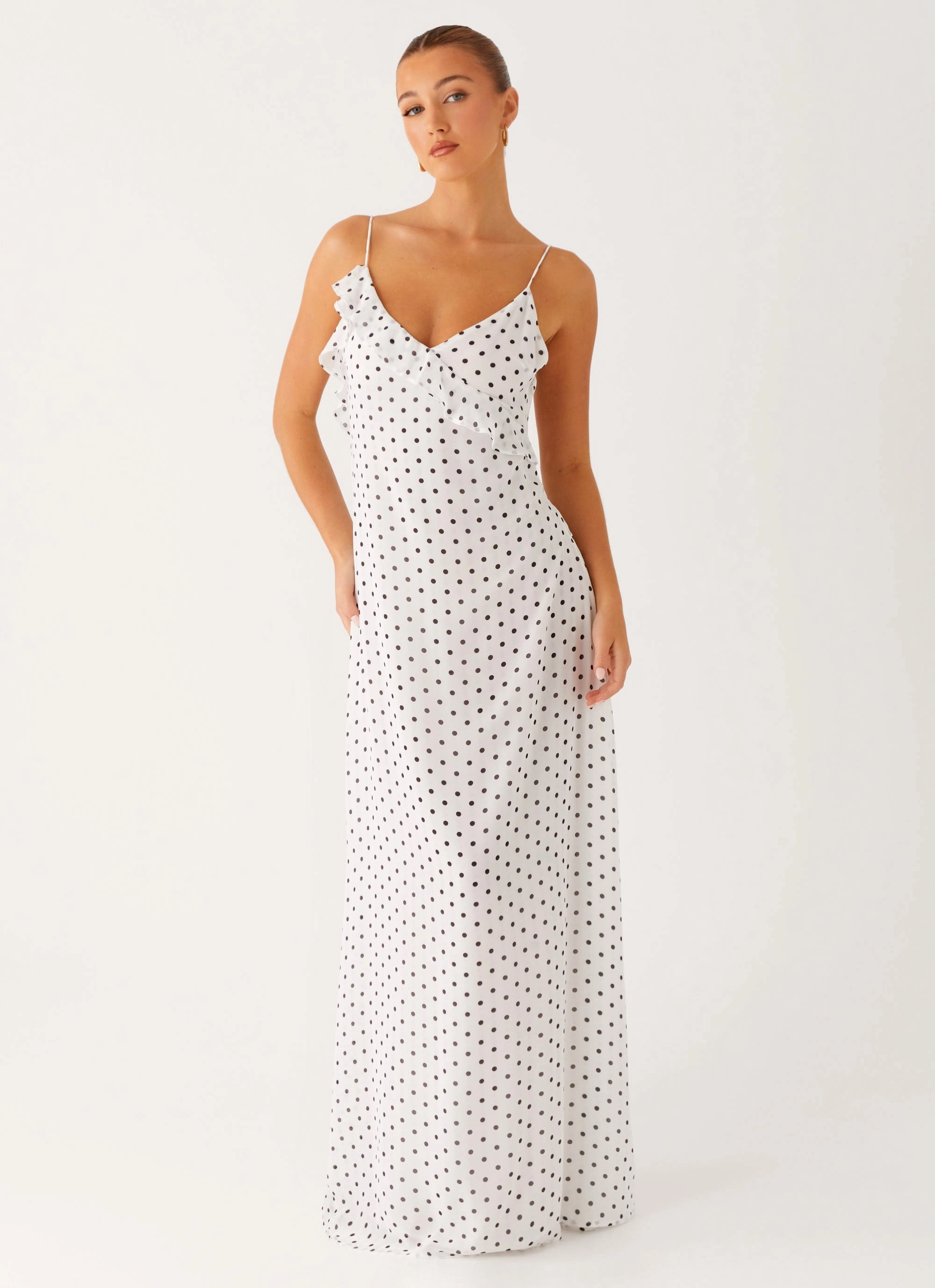 Modern Form Harri Maxi Dress - White Polka Dot