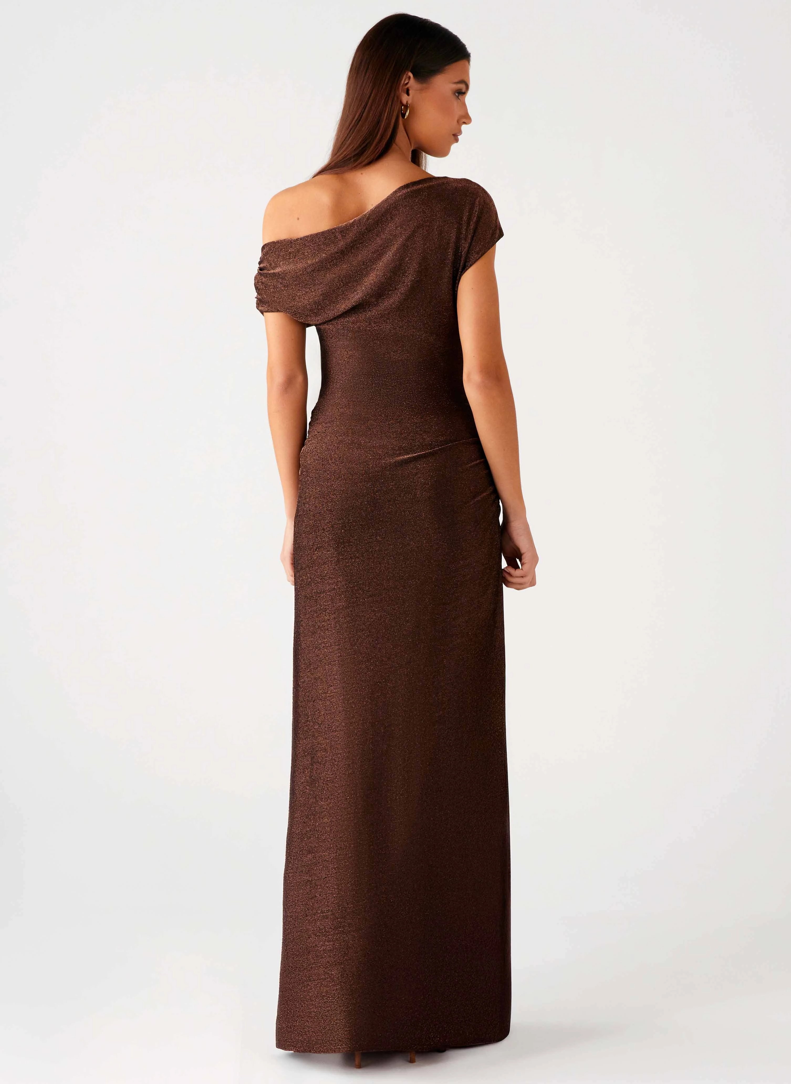 Subtle Lines Harvest Moon Maxi Dress - Chocolate