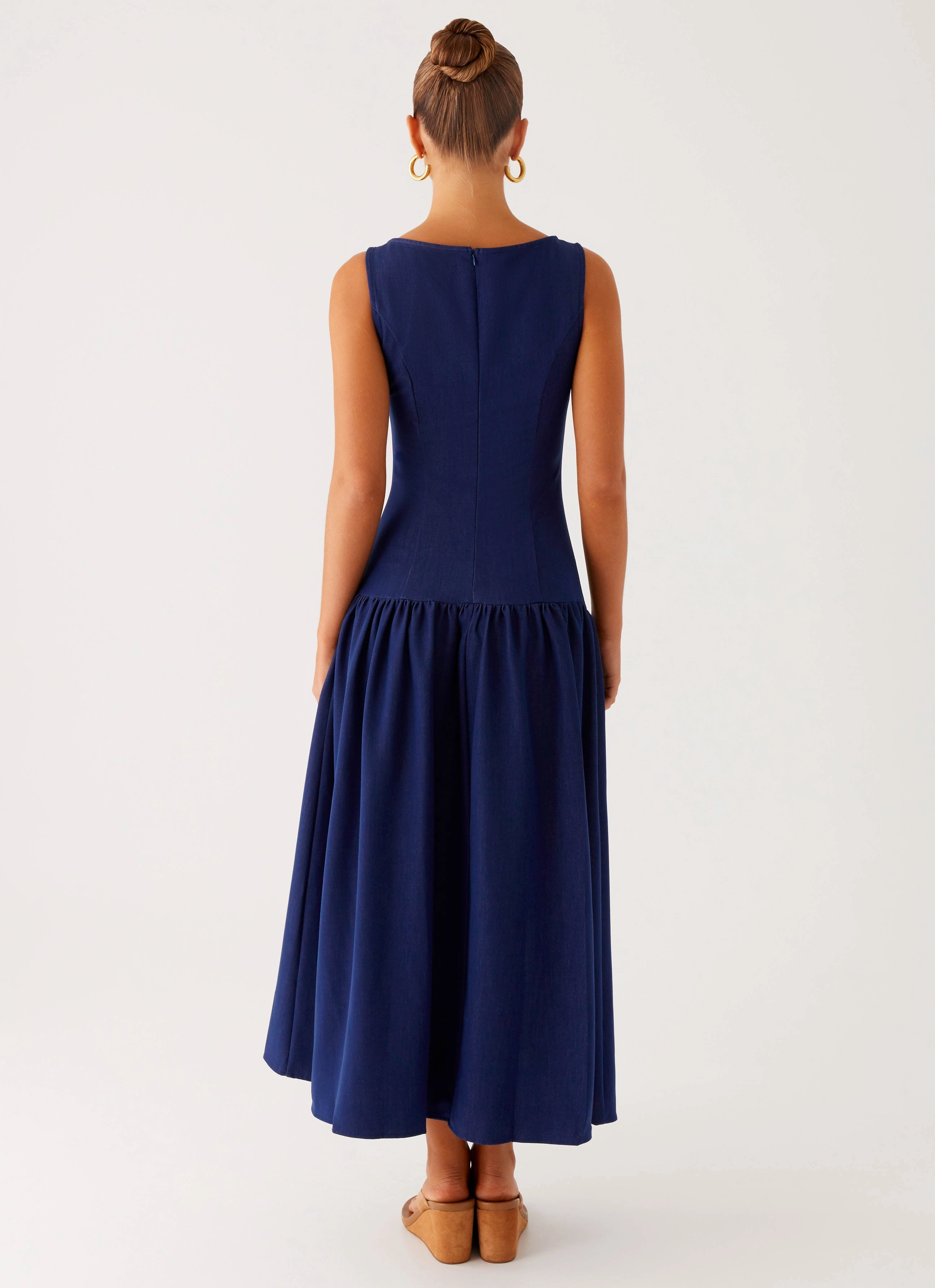 Hayes Denim Midi Dress - Indigo Flattering Fit for All