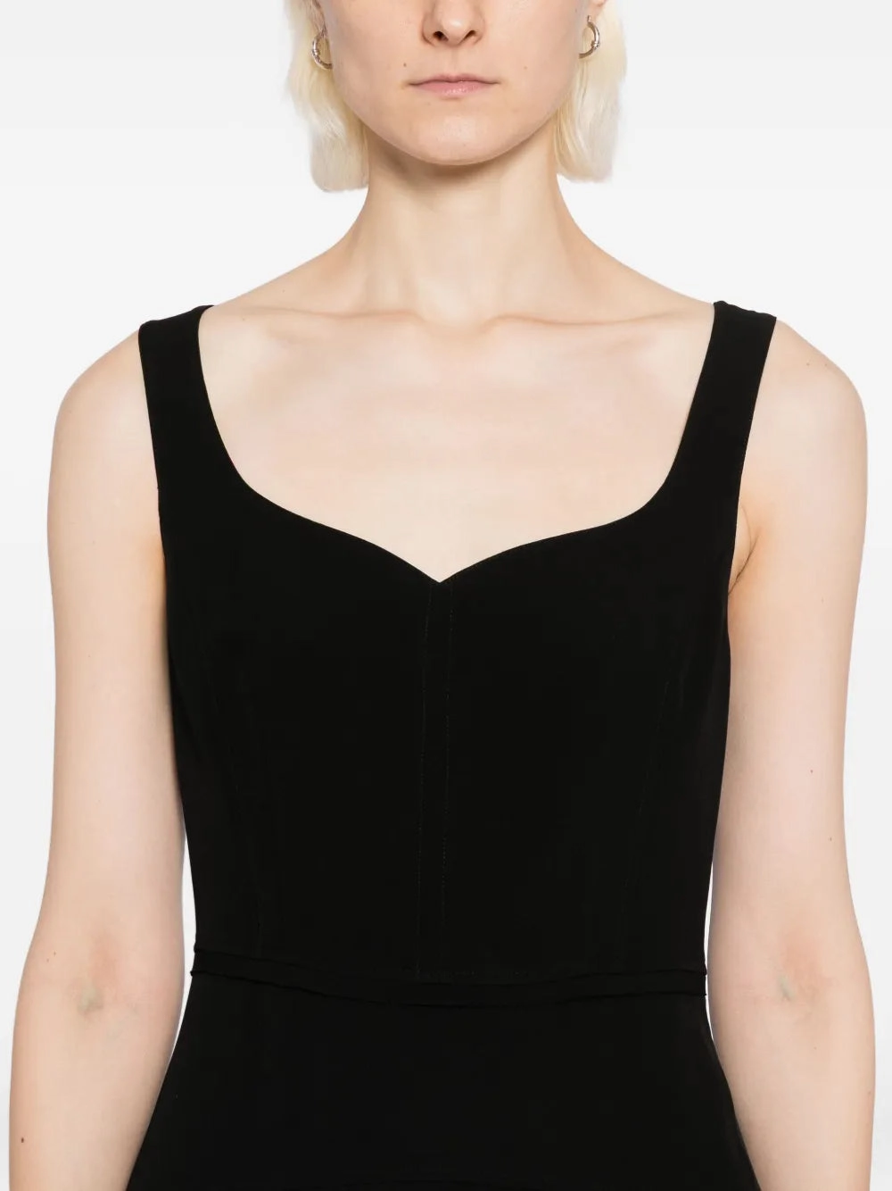 Vivi Midi Dress in Noir Sophisticated Touch Matte Fabric