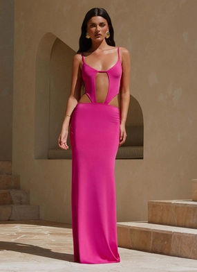 Headliner Maxi Dress - Fuchsia Repair-Friendly Urban Aesthetic