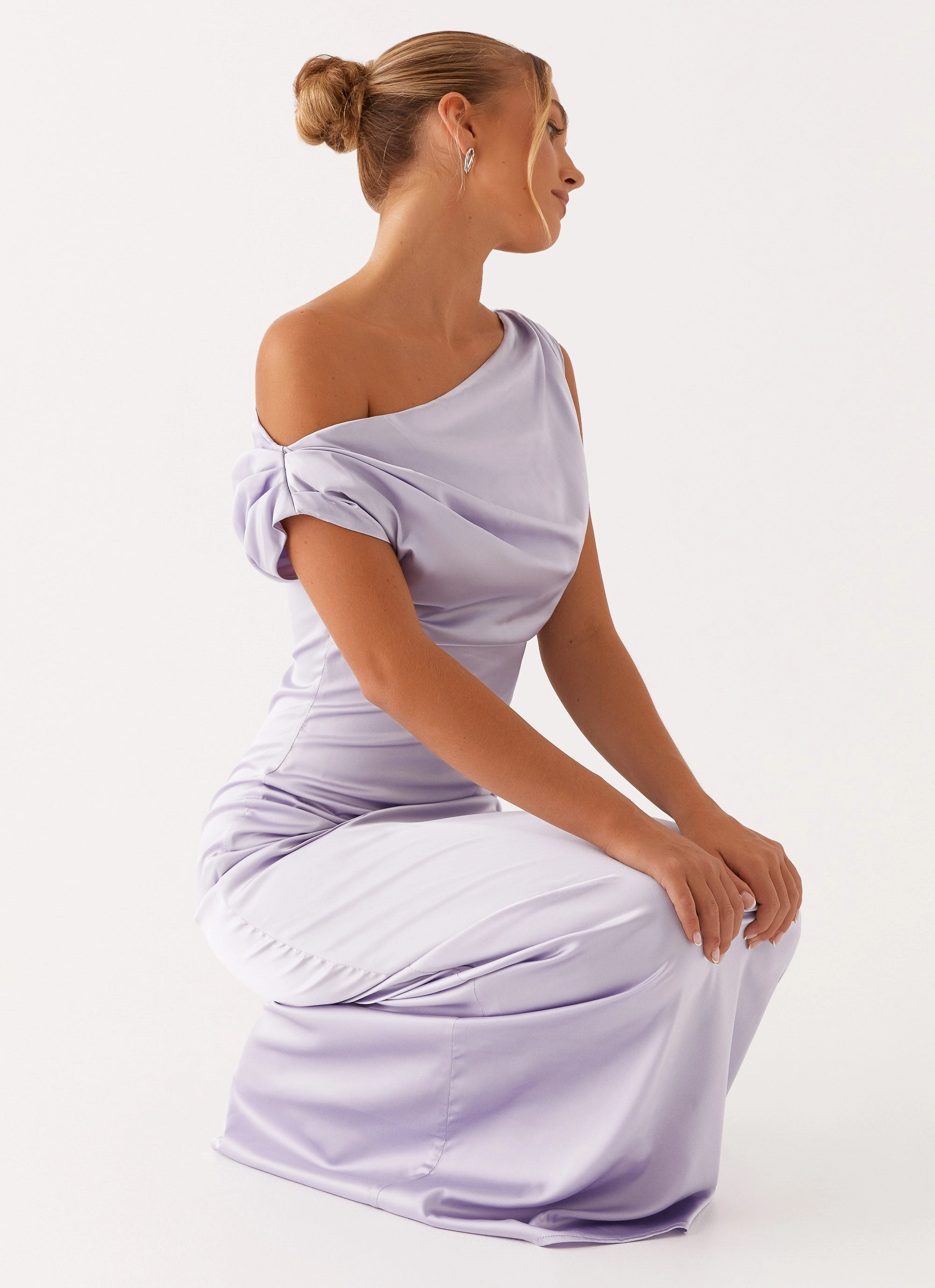 Heart Of Glass Satin Maxi Dress - Lilac Comfortable Design Soft fabric piece