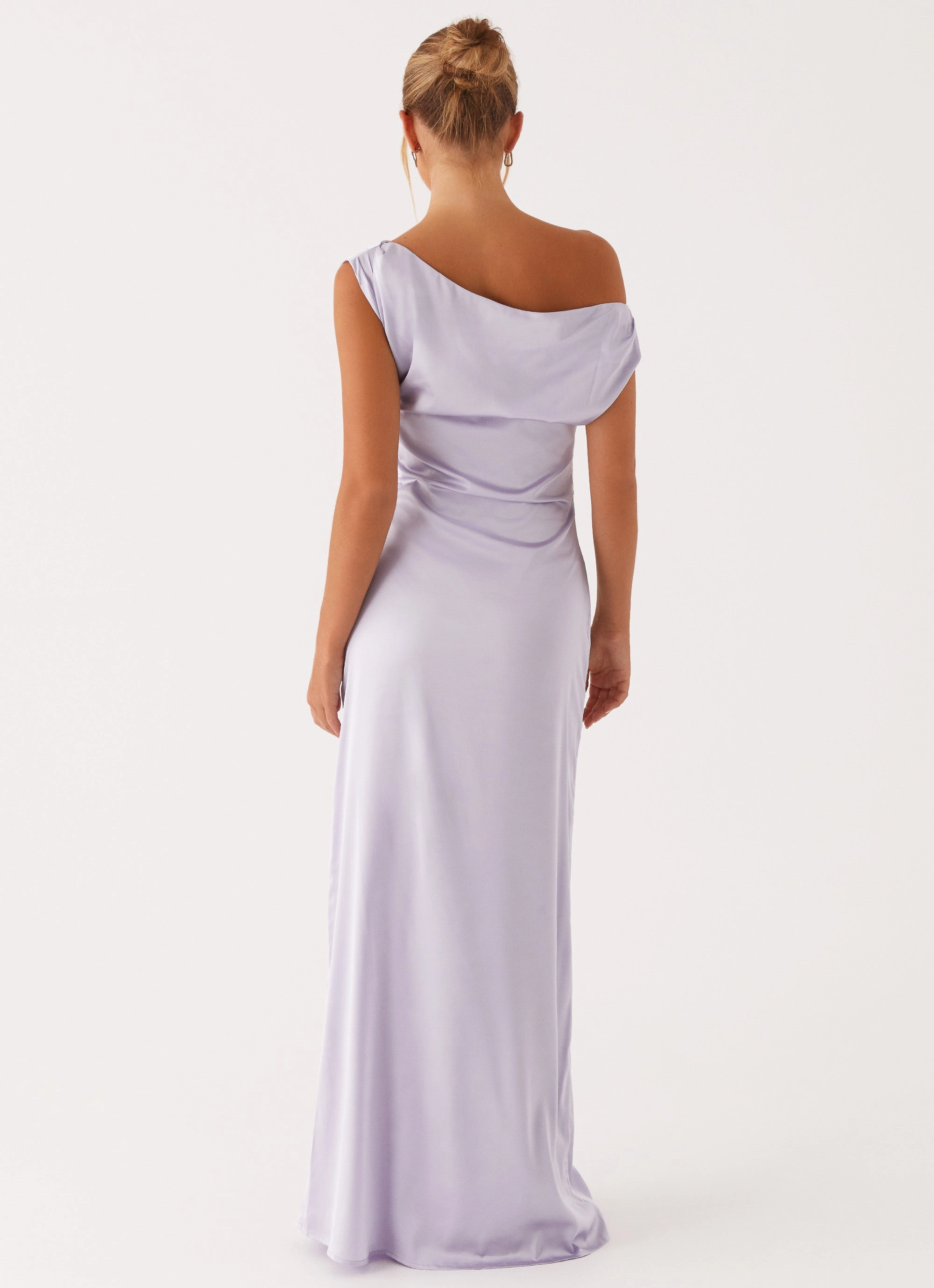 Handmade Heart Of Glass Satin Maxi Dress - Lilac