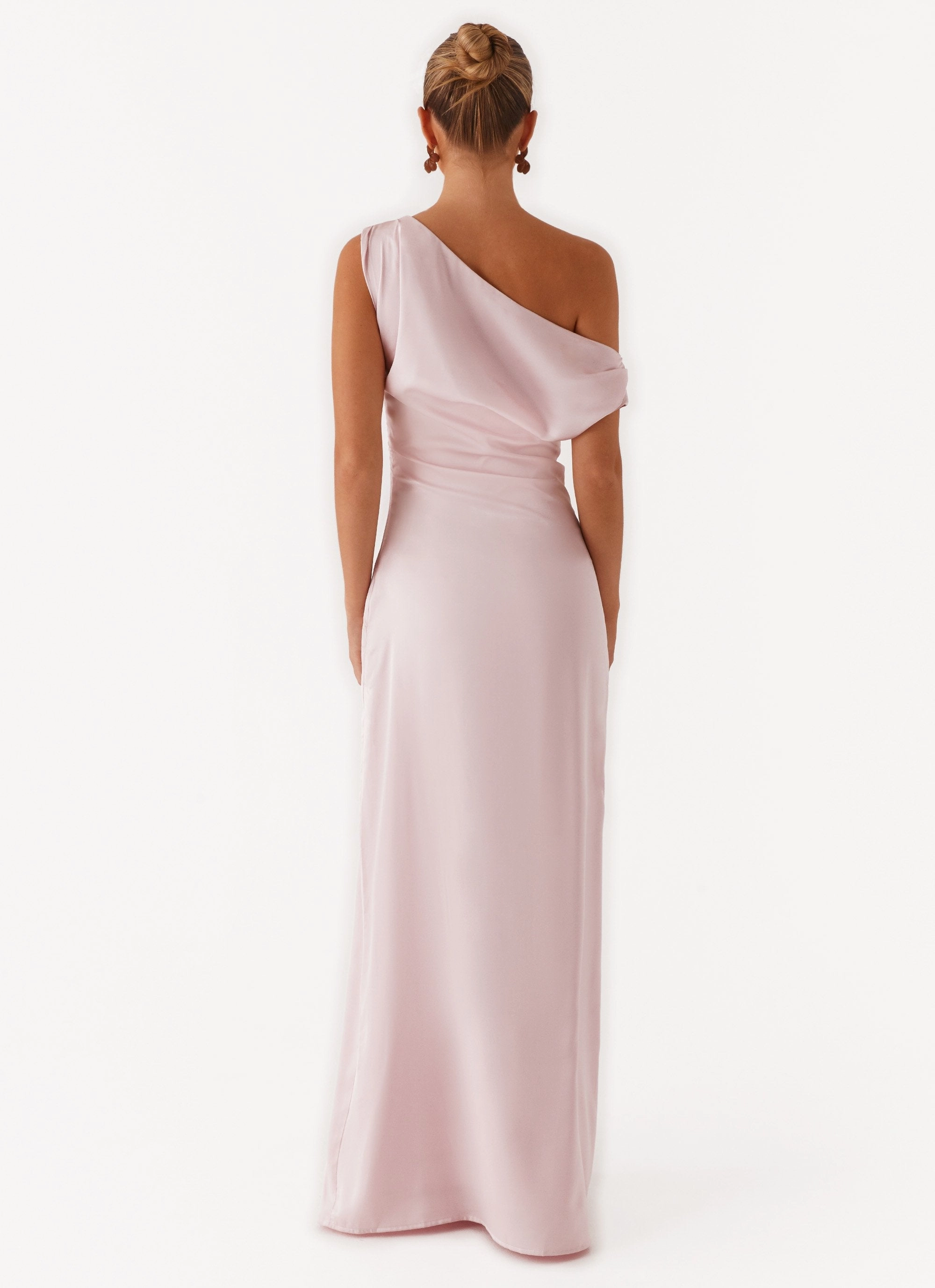 Heart Of Glass Satin Maxi Dress - Pink Pure Aesthetic