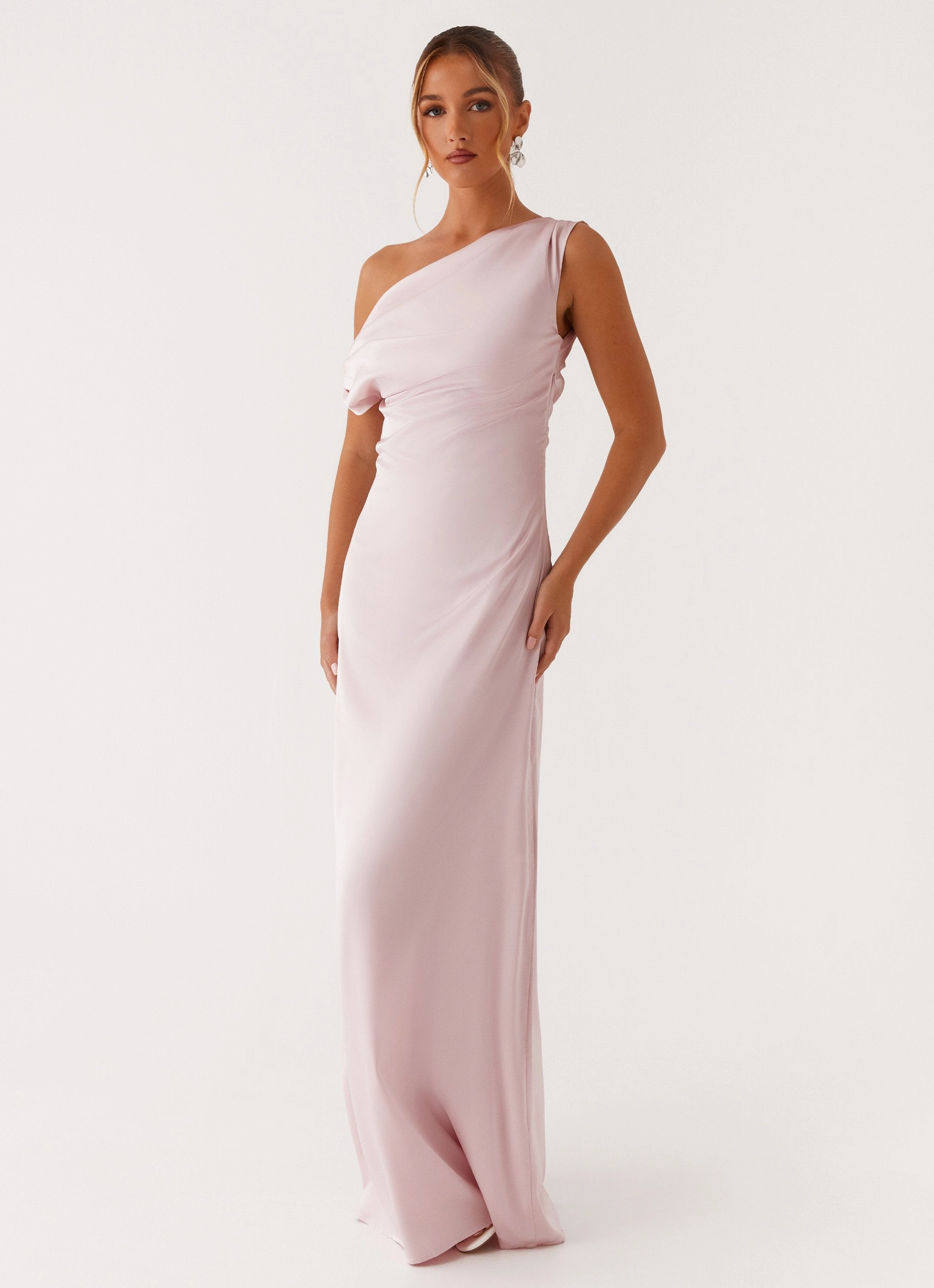 Heart Of Glass Satin Maxi Dress - Pink Warranty-Included