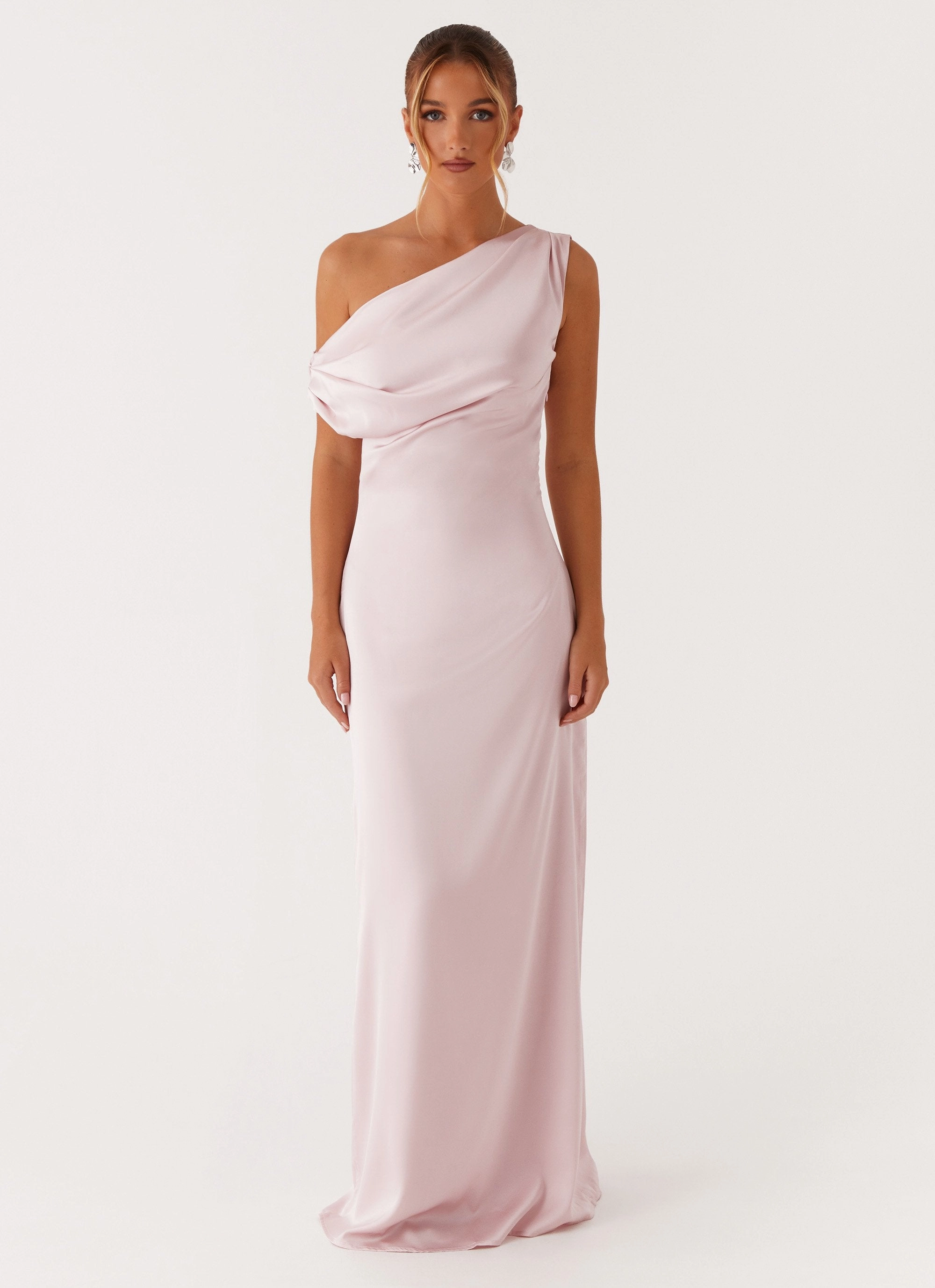 Heart Of Glass Satin Maxi Dress - Pink Grab Quick Multipurpose