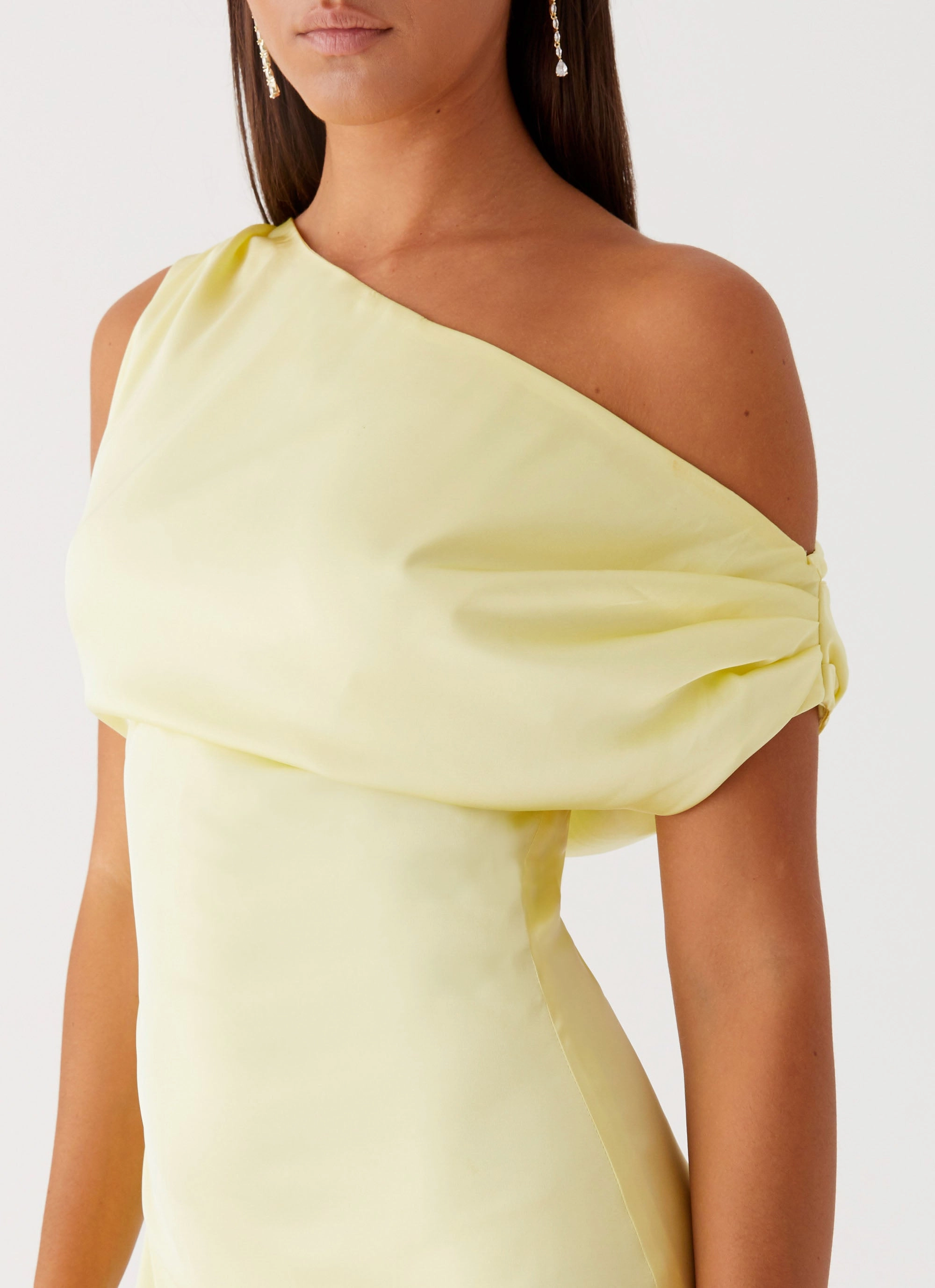 Bless Glow Heart Of Glass Satin Maxi Dress - Yellow