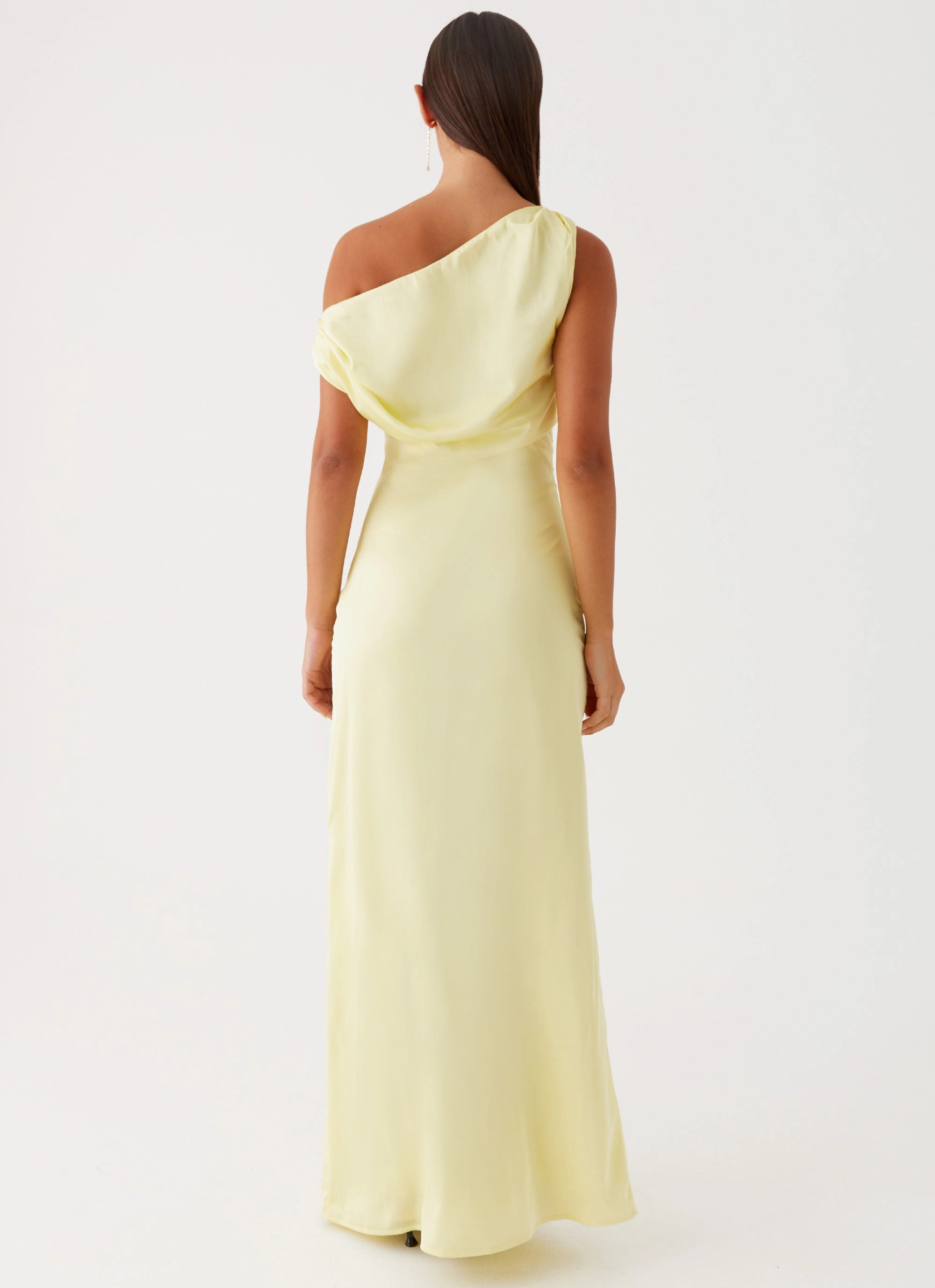 Flattering Style Heart Of Glass Satin Maxi Dress - Yellow
