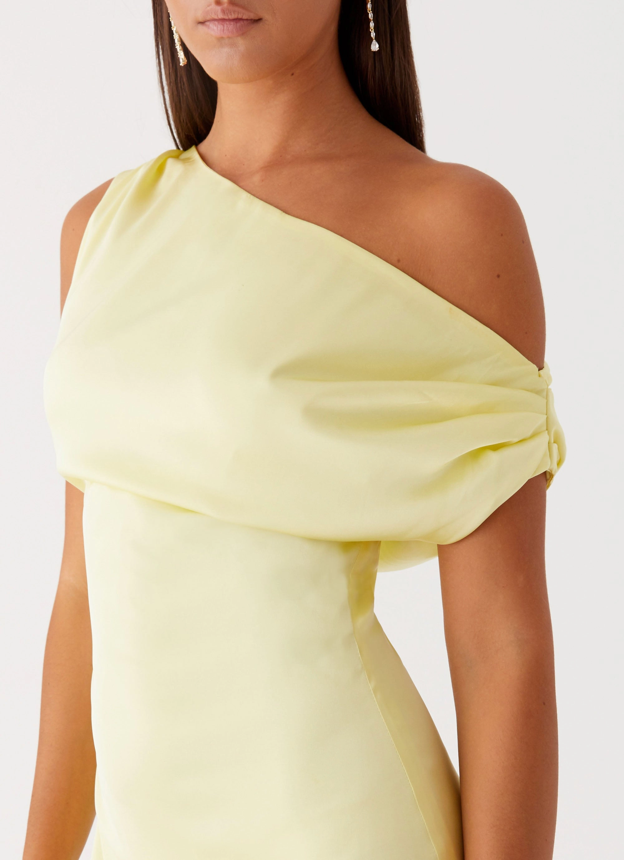 Heart Of Glass Satin Maxi Dress - Yellow Layered Comfort Classic Motion
