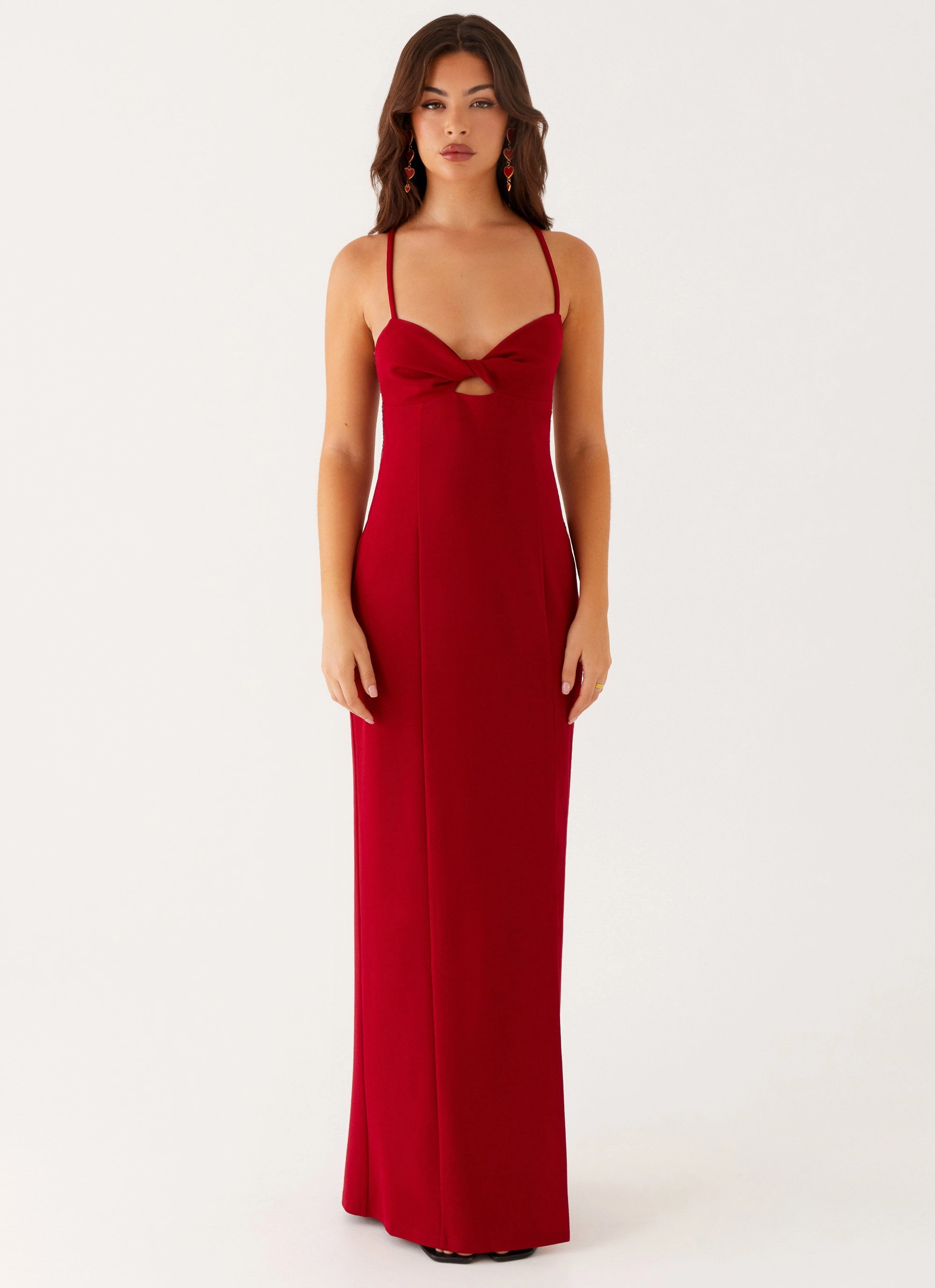 Heartbreaker Maxi Dress - Deep Red Easy Tones Vintage feel