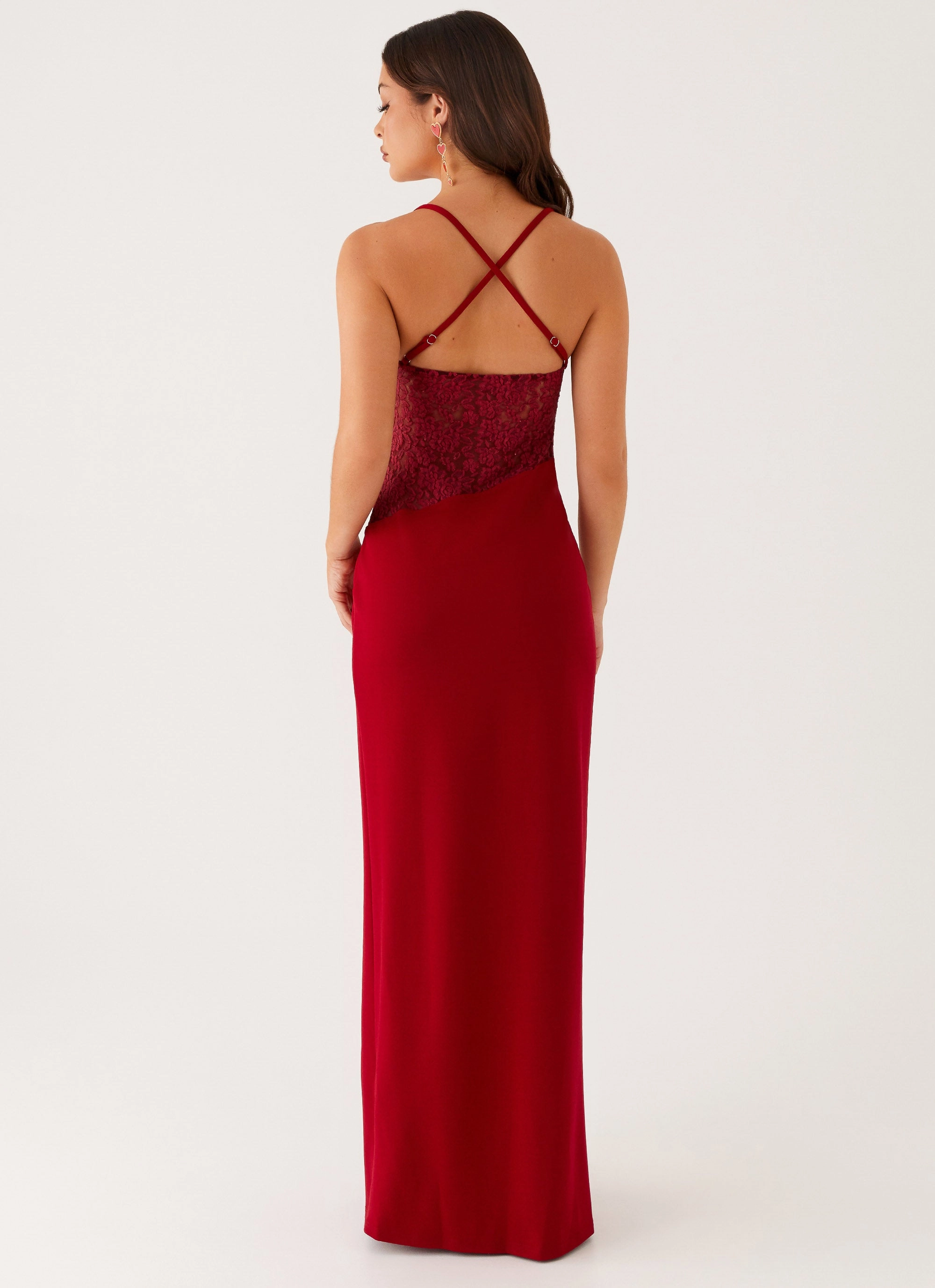 Chic Layer Smart Piece Heartbreaker Maxi Dress - Deep Red