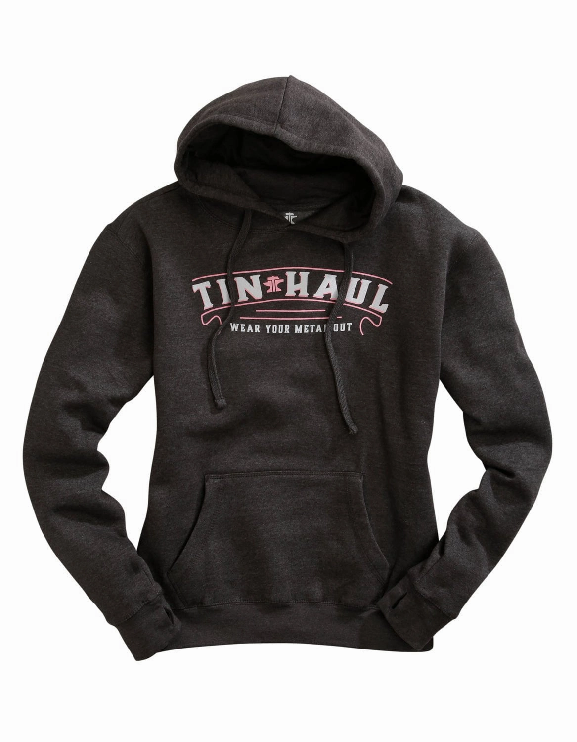 Tin Haul Womens Banner Print Grey Cotton Blend Hoodie Advanced Layering System