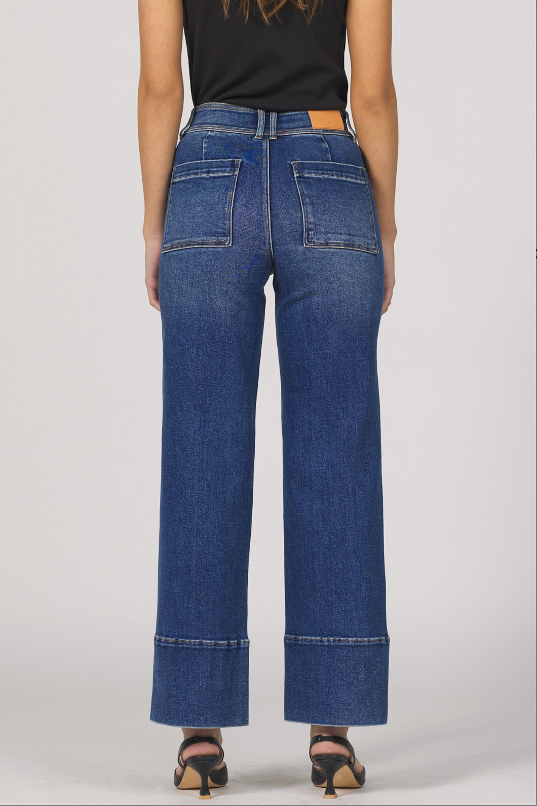 Knit Fabric Technology Holly Straight Leg Cuff Jeans - Midtown